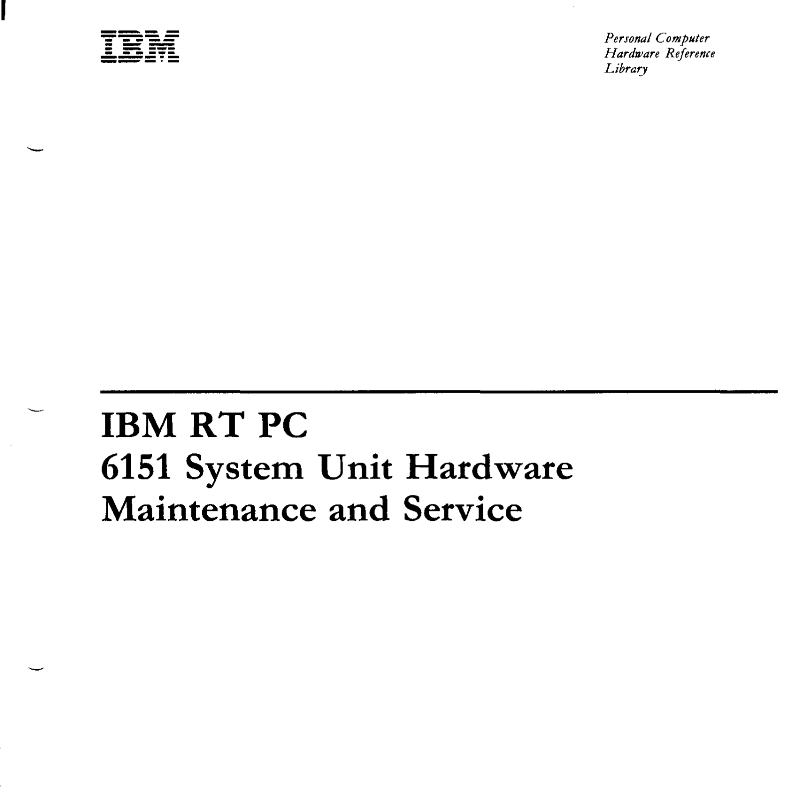 IBM 6151 Maintenance And Service Manual