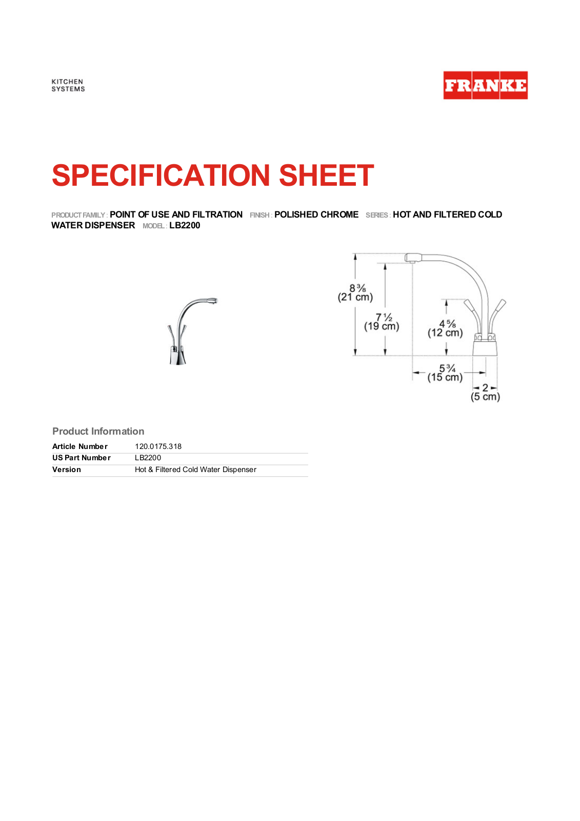 Franke Foodservice LB2200 User Manual