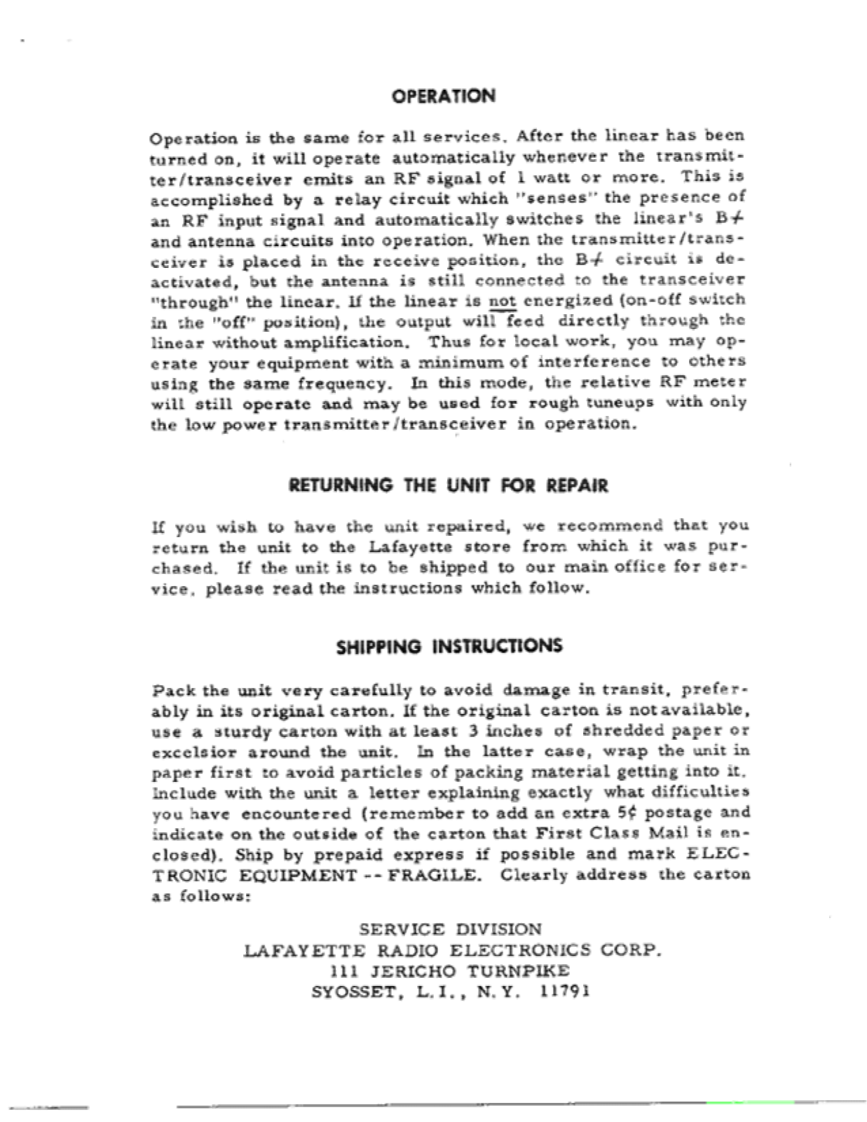 Lafayette HA-250 User Manual (PAGE 7)