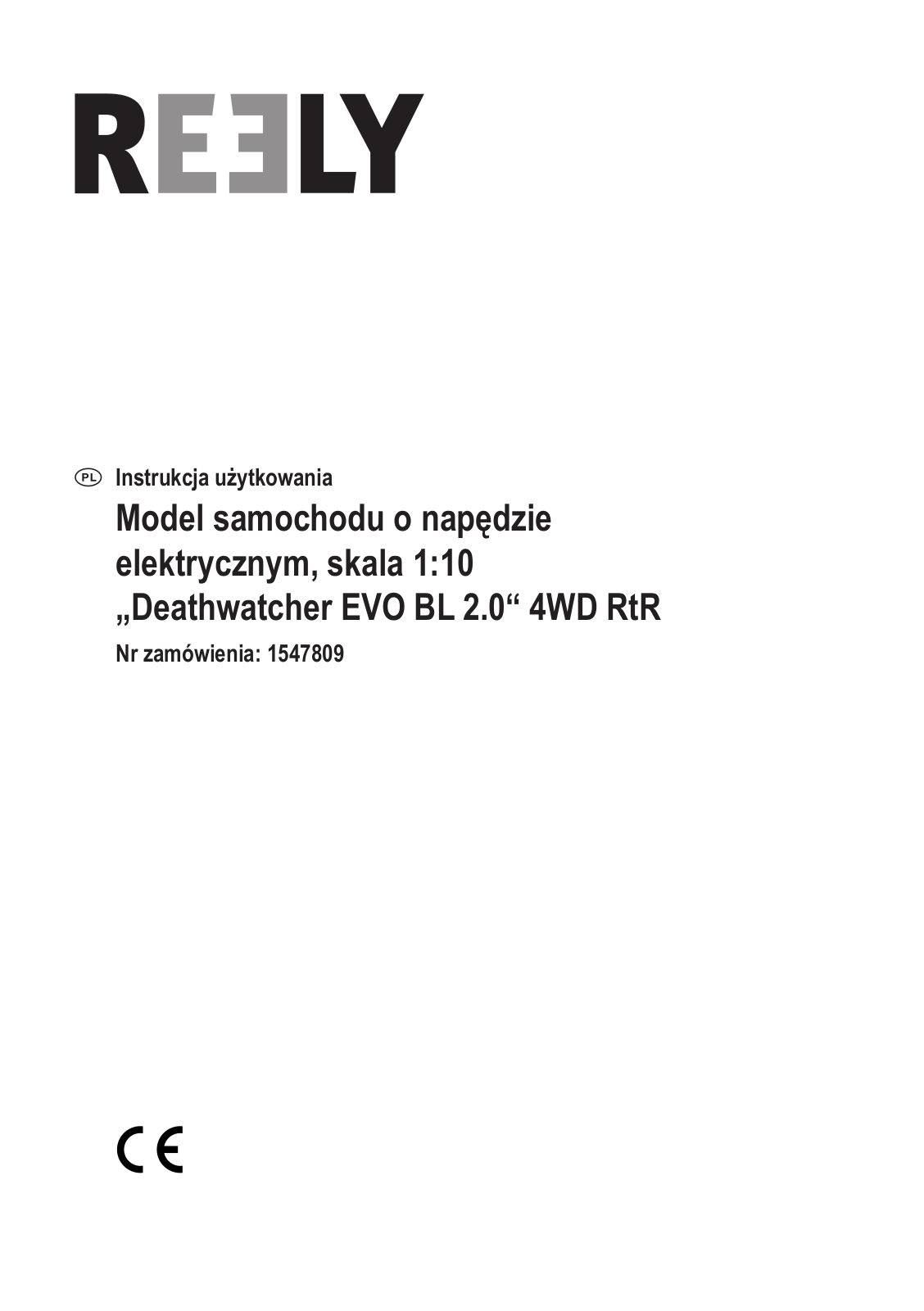 Reely Deathwatcher EVO BL 2.0 User manual