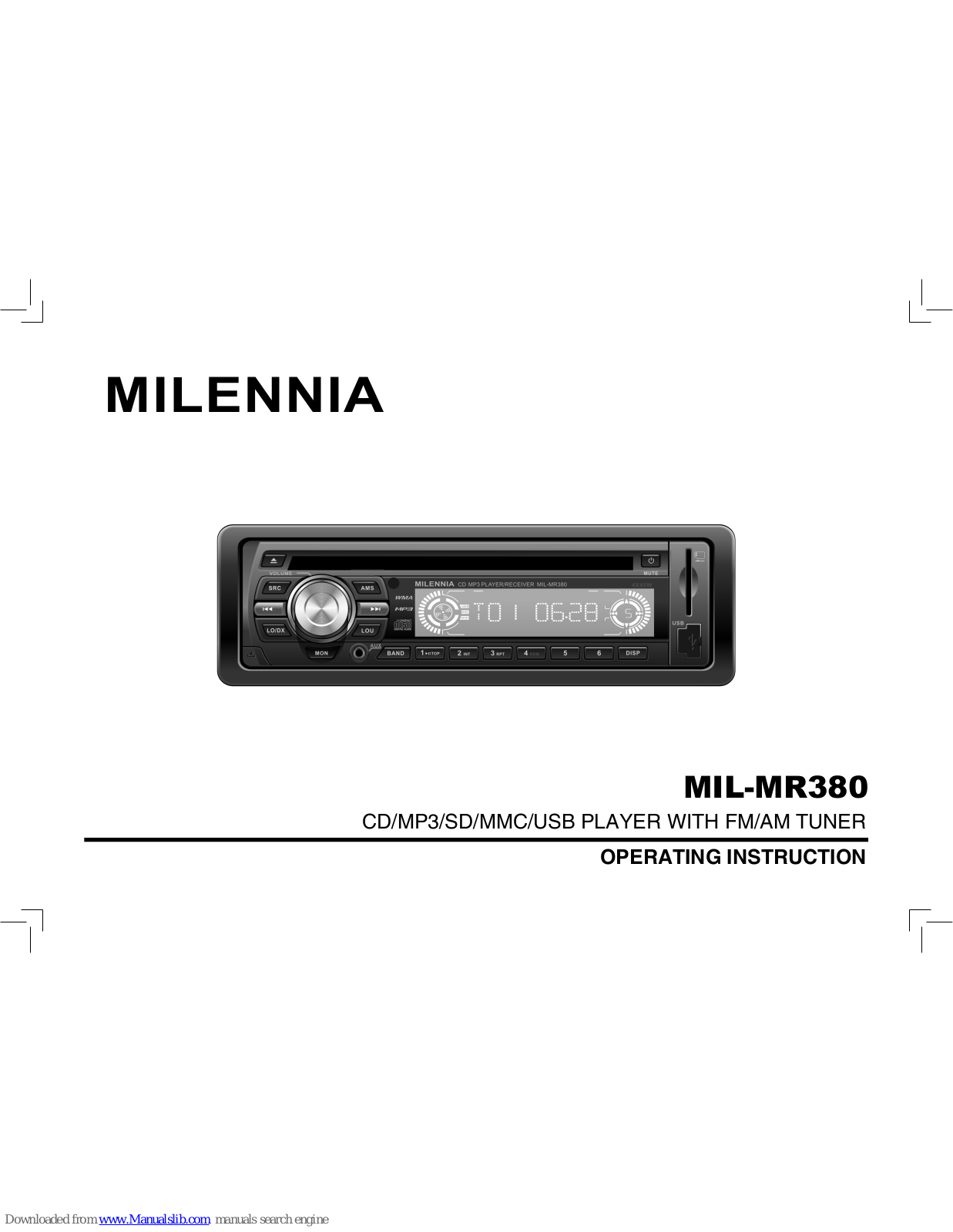 Milennia MIL-MR380 Operating Instruction