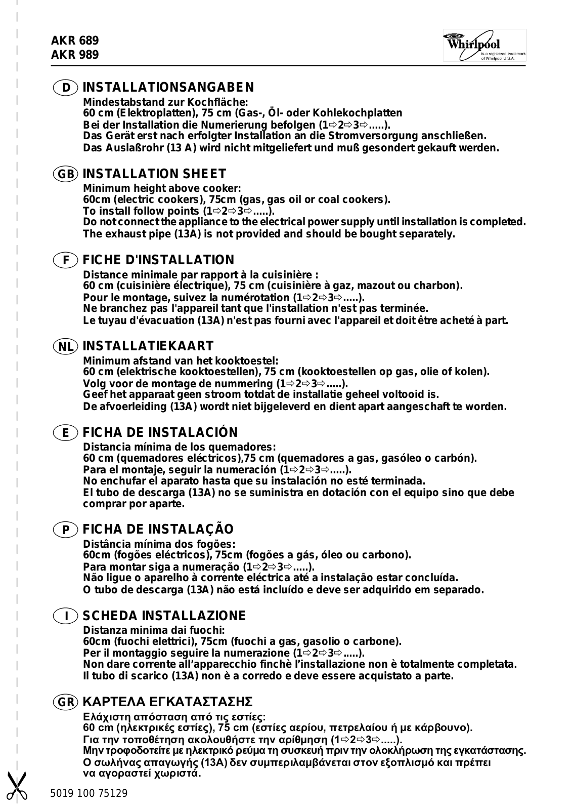 Whirlpool AKR 989 IX, AKR 989 AL, AKR 989 NB, AKR 989 WH INSTRUCTION FOR USE