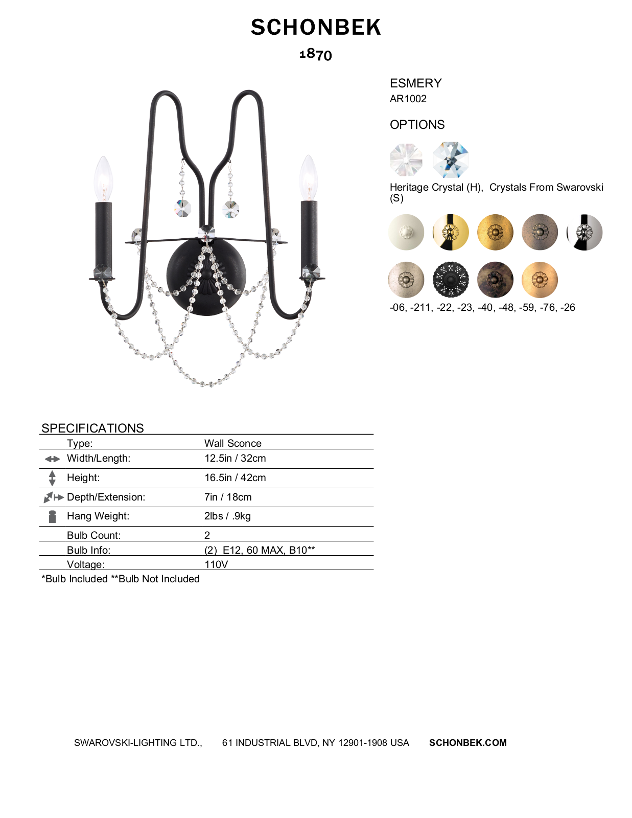 Schonbek SOC10271 Specifications - ManualMachine.com