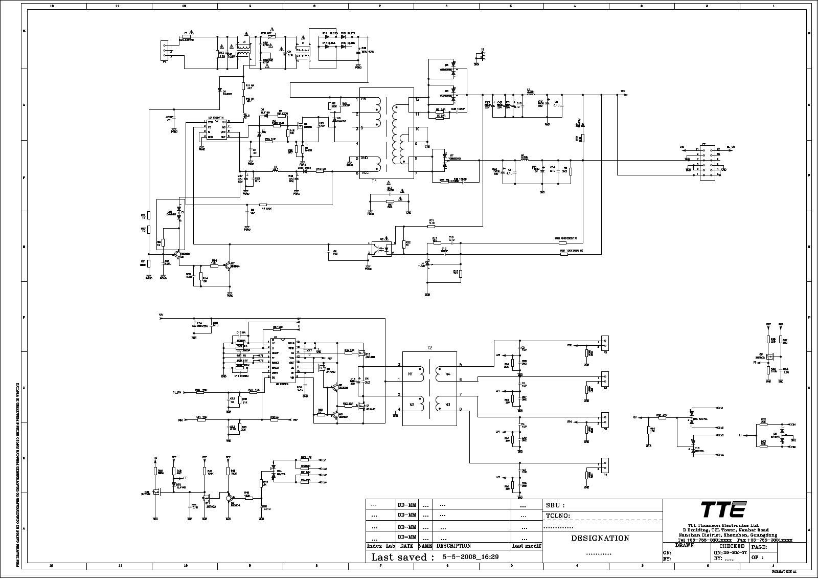 TCL LPL22C SMPS Schematic