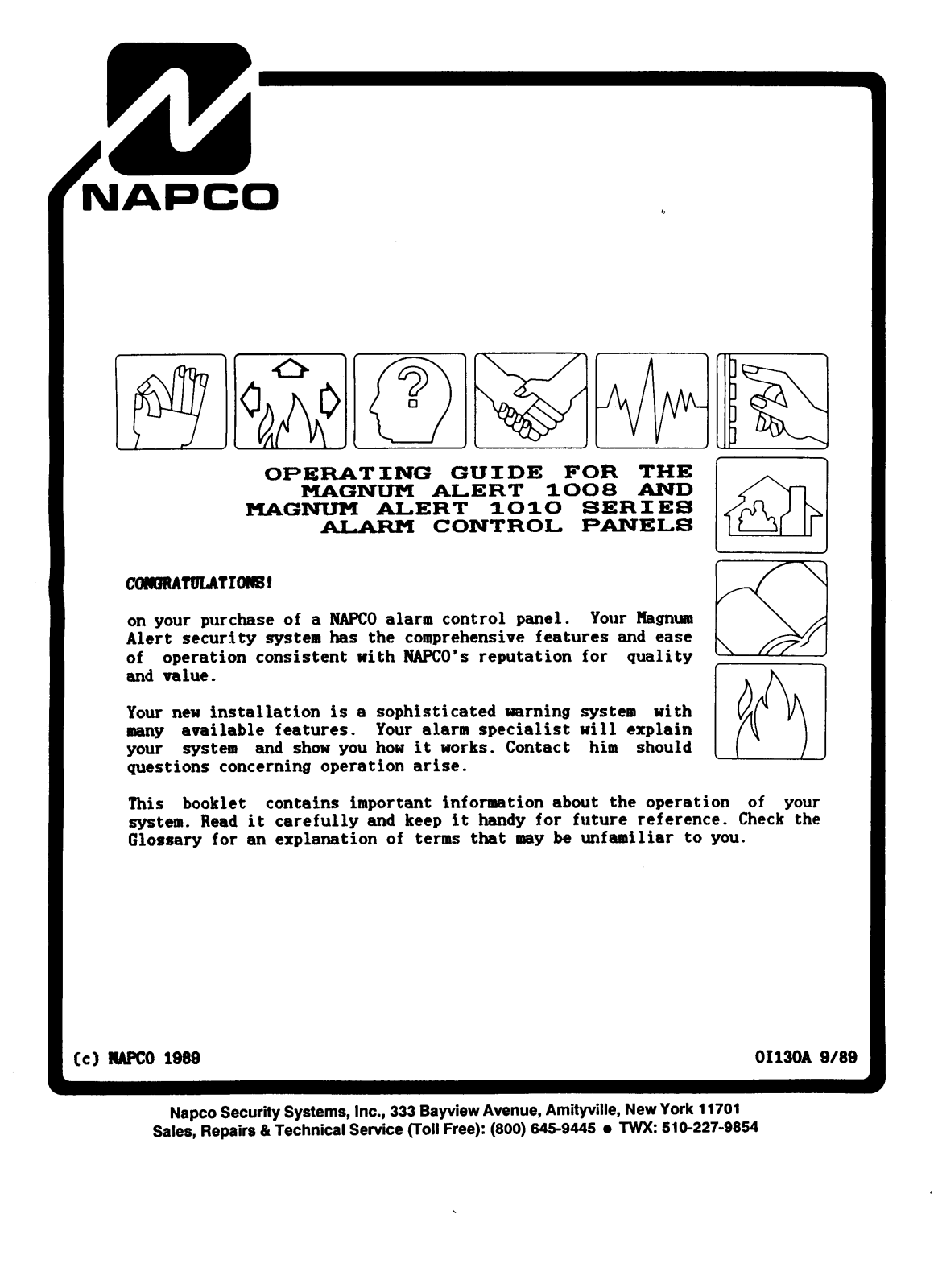 Napco Security Technologies 1010, 1008 User Manual