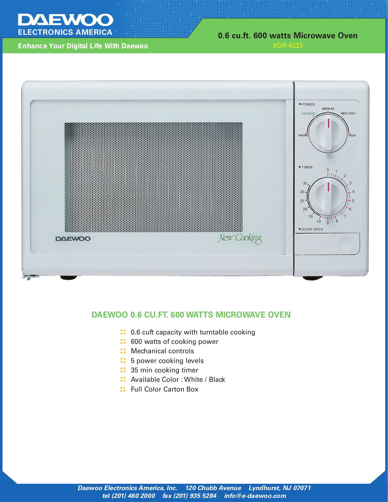 Daewoo KOR-6115 User Manual