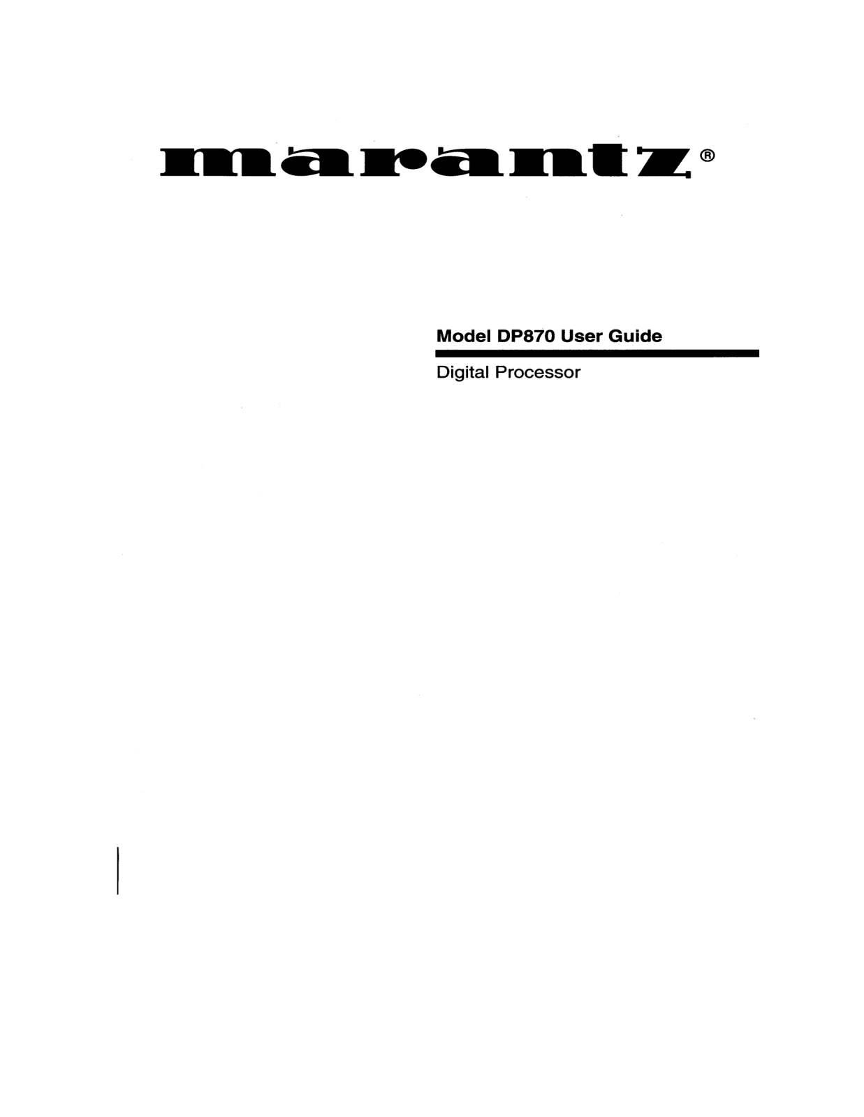Marantz DP-870 Owners Manual