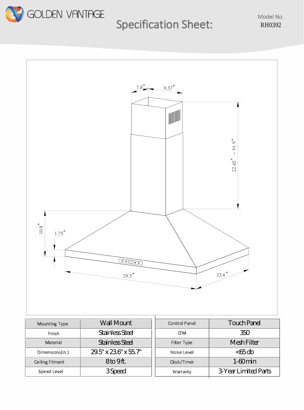 AKDY RH0392 Specifications