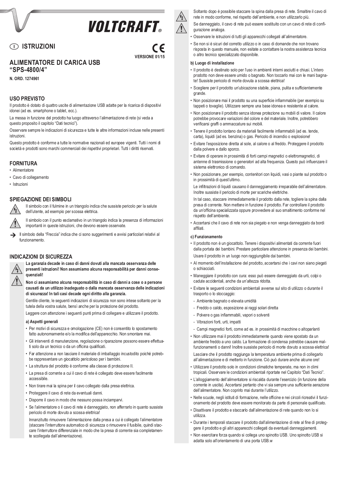 VOLTCRAFT SPS-4800/4 User guide