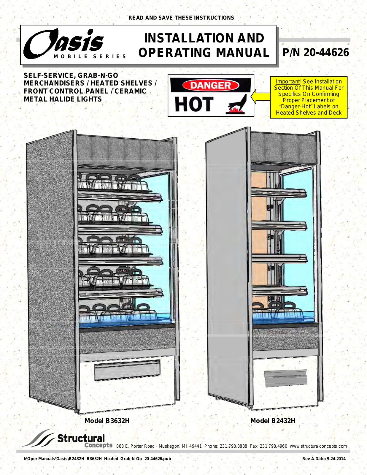 Structural Concepts B3632H Owner’s Manual