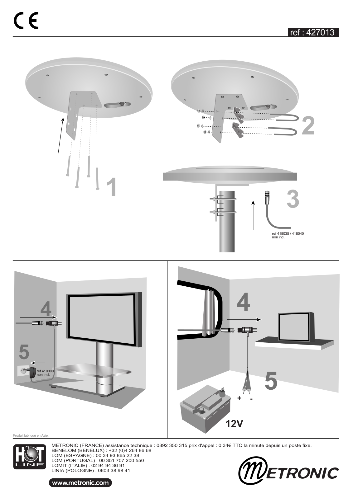 METRONIC EXTERIEURE UHF OMNIDIRECTIONNELLE User Manual