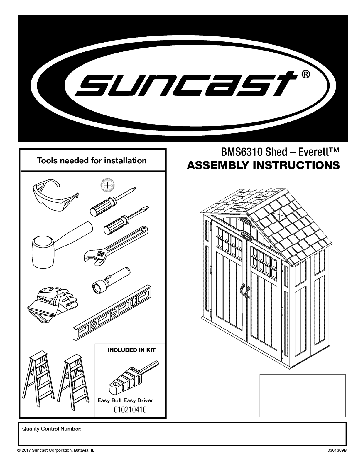 Suncast XA1609 Installation & Assembly - ManualMachine.com