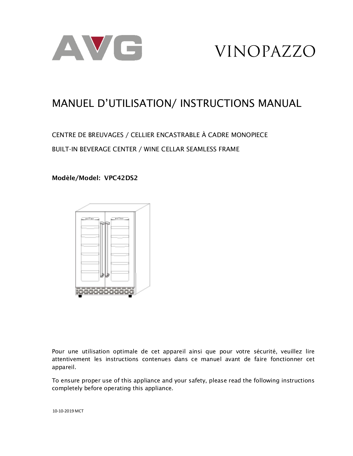 AVG VPC42DS2 INSTRUCTIONS MANUAL