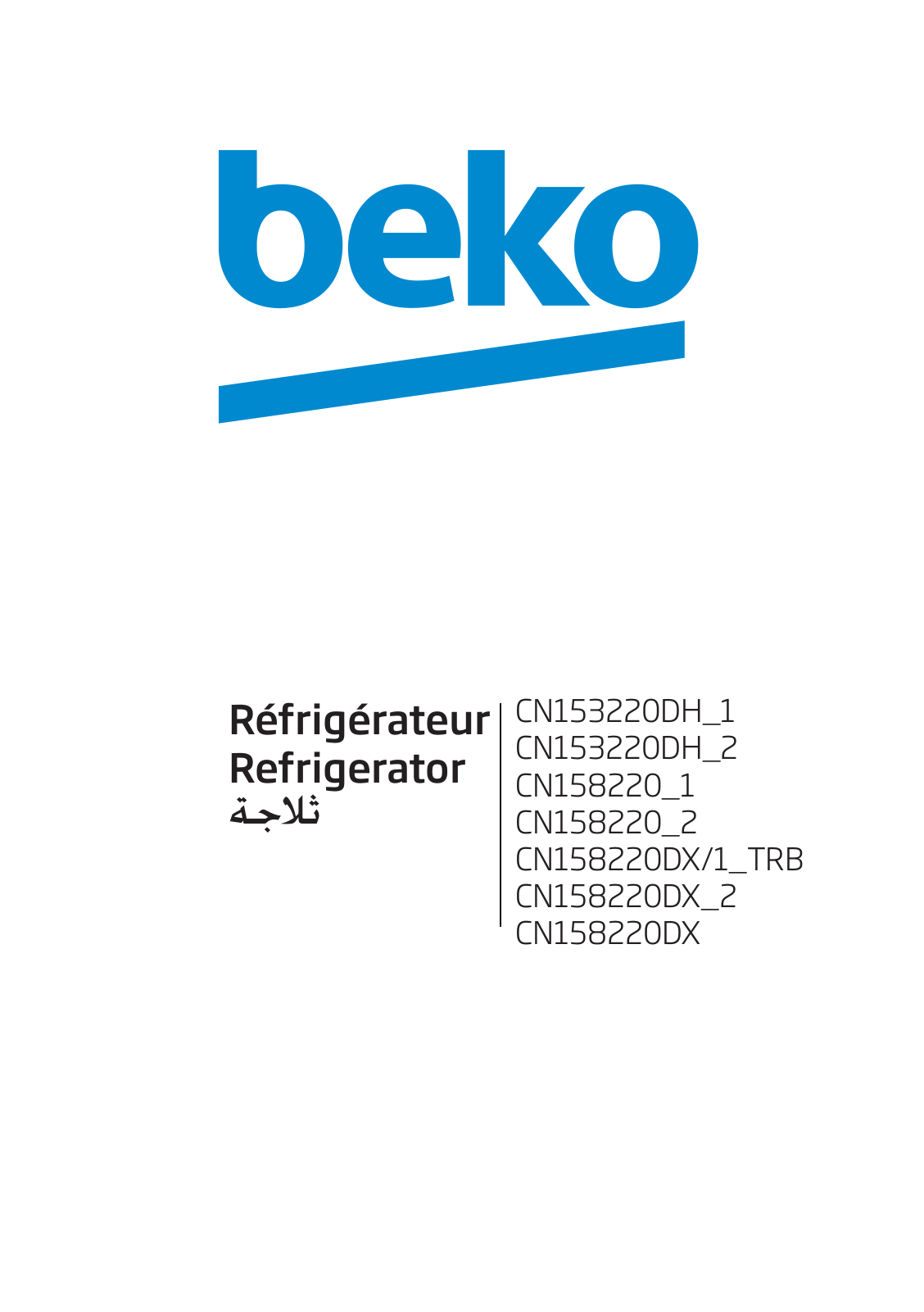 Beko CN153220DH_1, CN153220DH_2, CN158220_1, CN158220_2, CN158220DX/1_TRB User manual