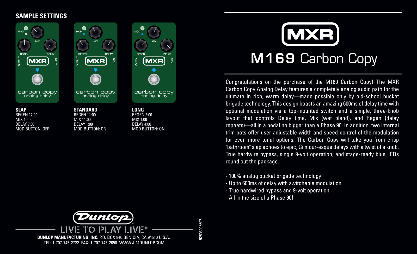 MXR M169 User Manual