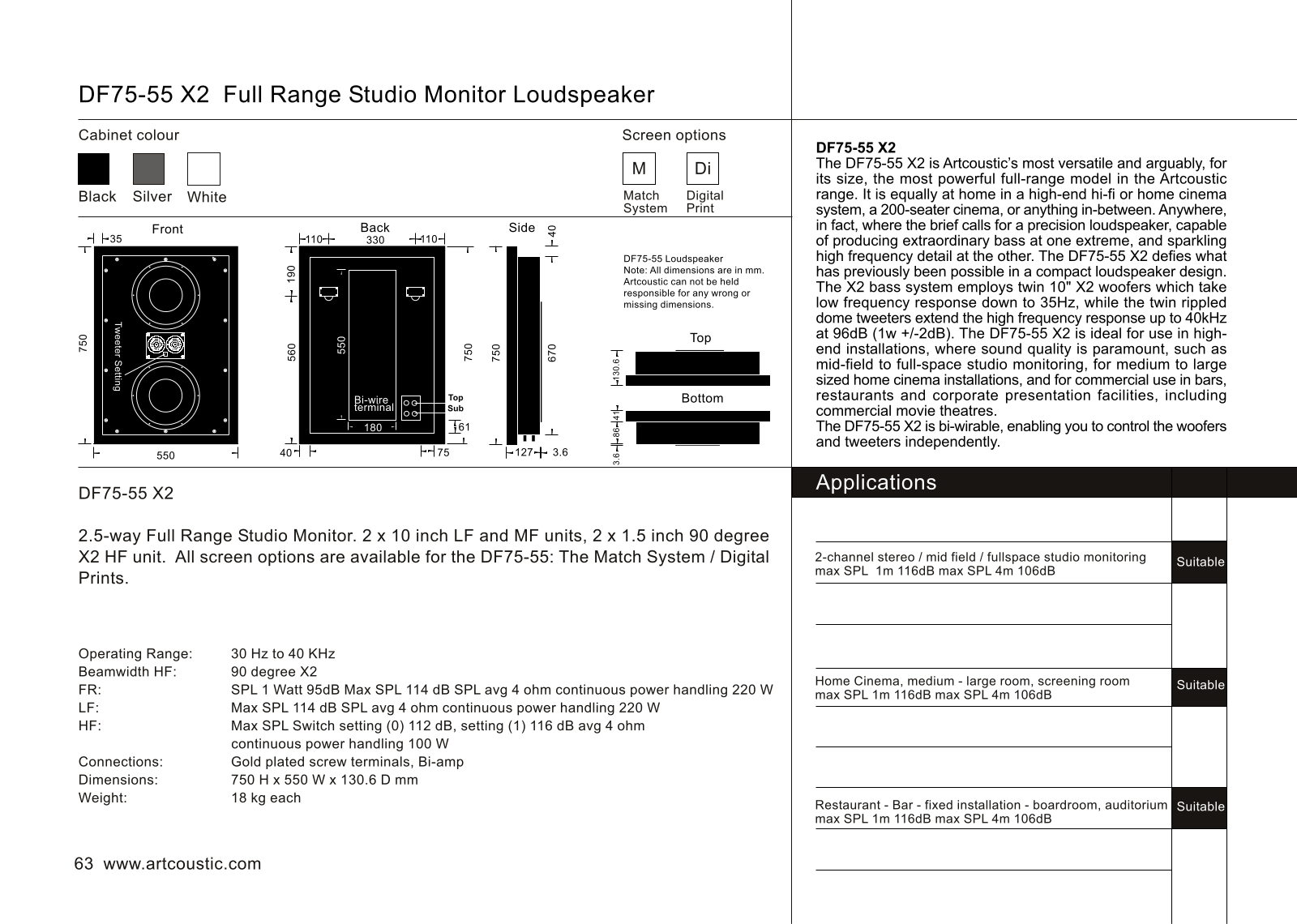 Artcoustic USA DF-75.55-X-2 Brochure