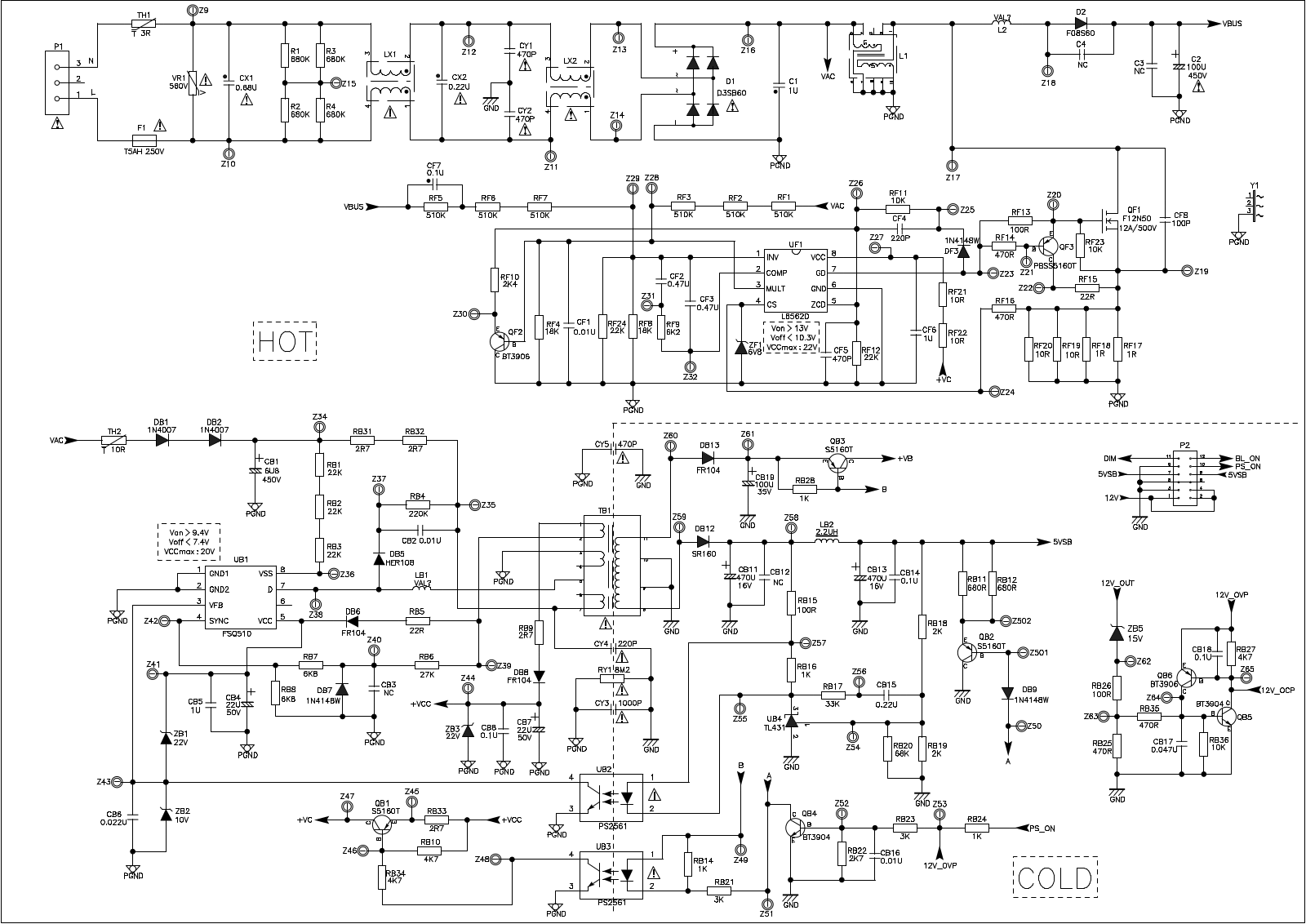 RCA 32ISDB-T Schematic