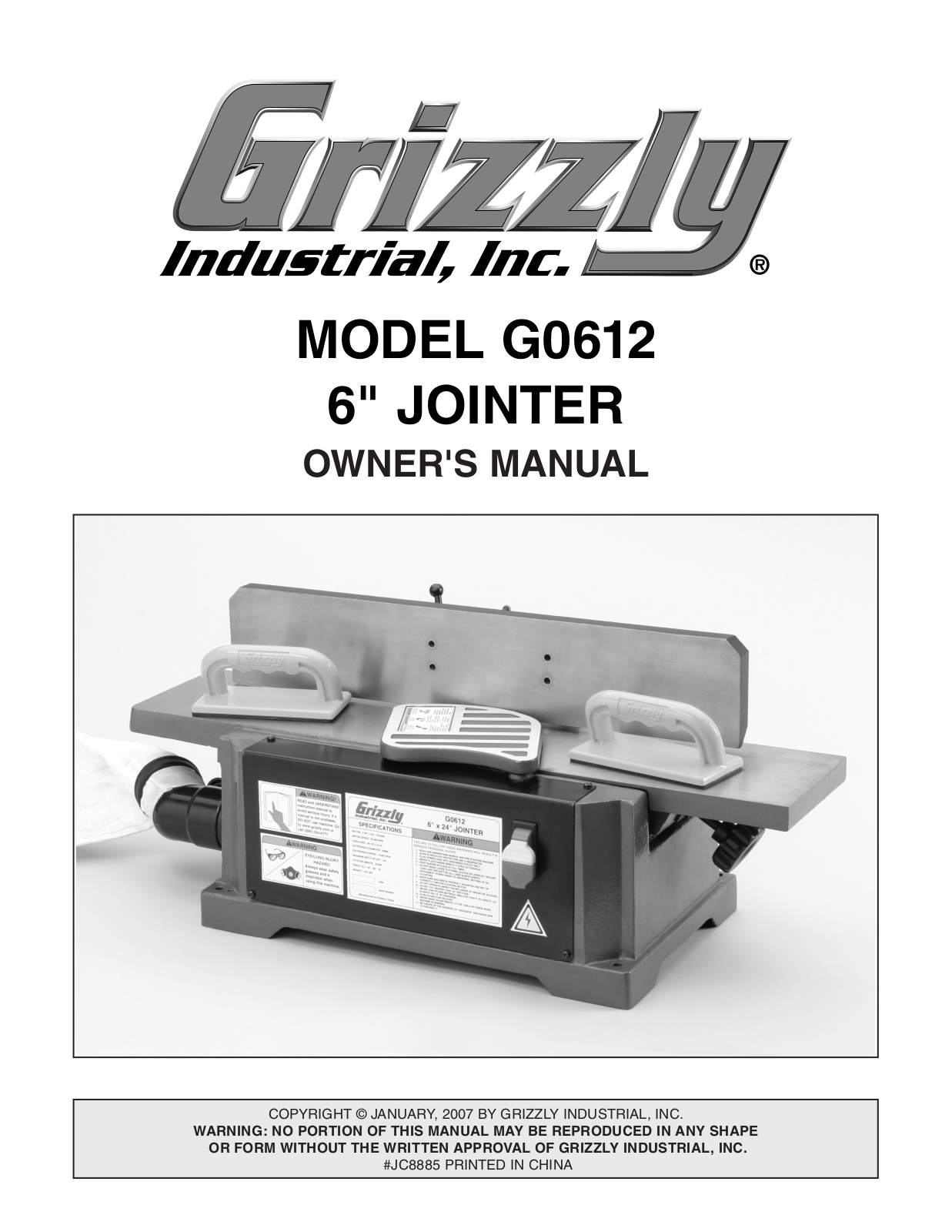 Grizzly G0612 User Manual