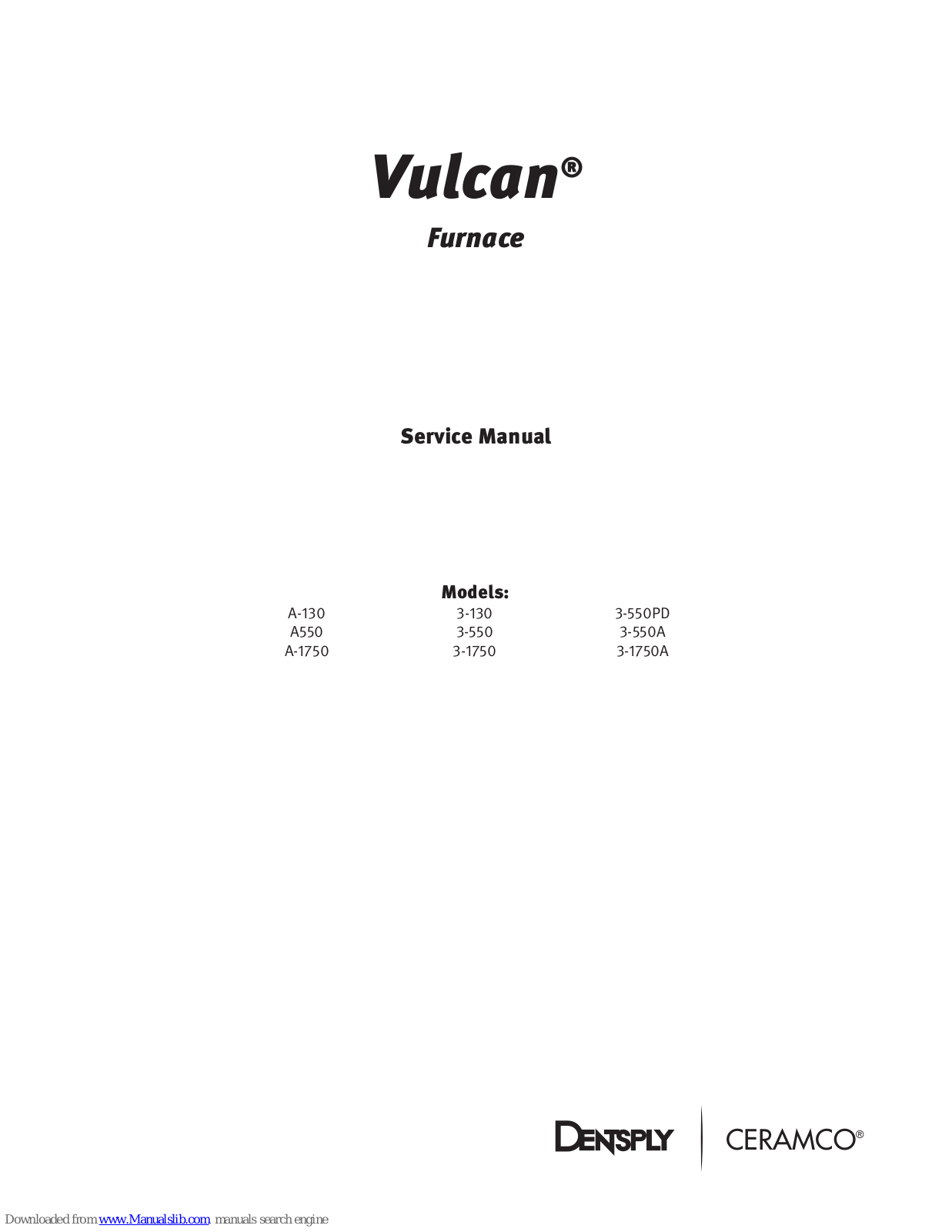 Vulcan-Hart A-130, 3-130, 3-550PD, A550, 3-550 Service Manual