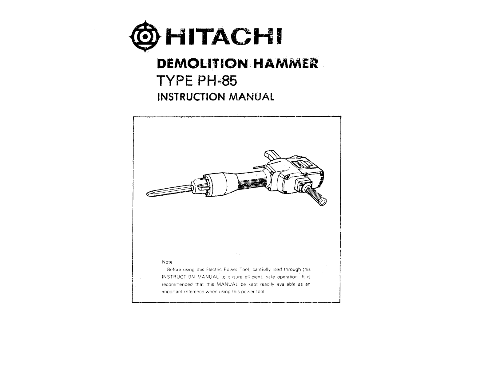 Hitachi PH85 User Manual