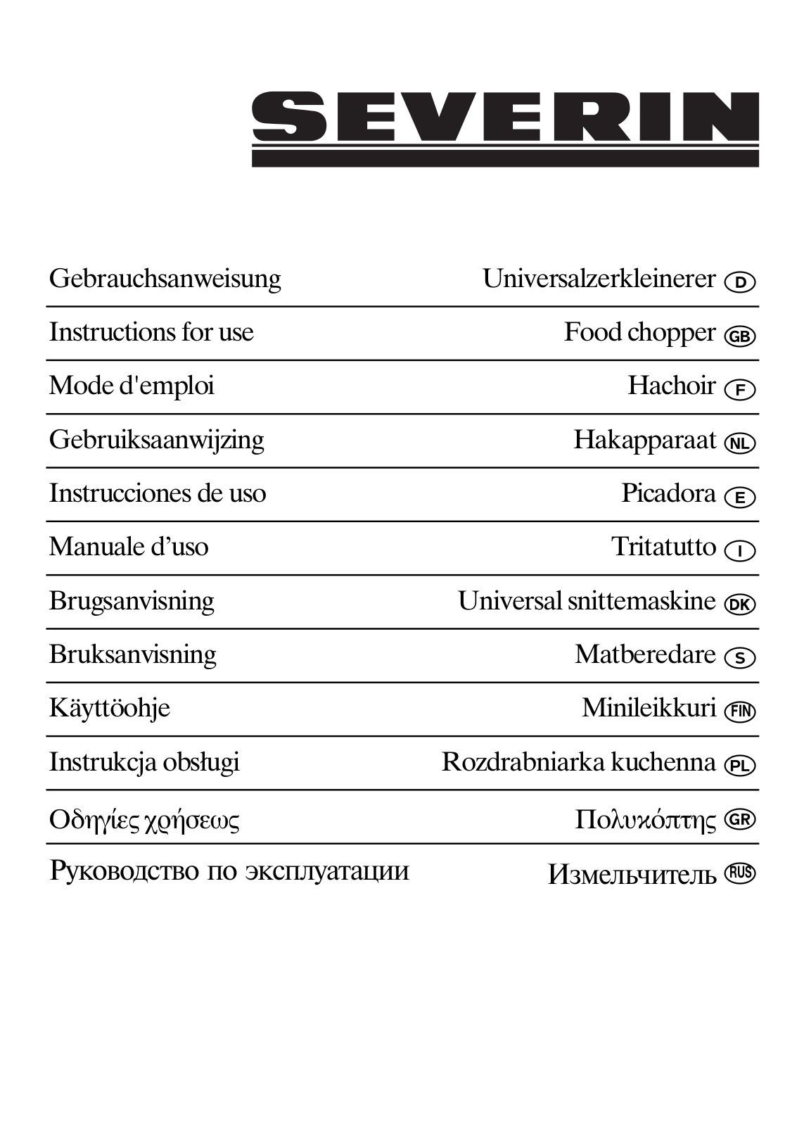 Severin UZ 3861 User Manual