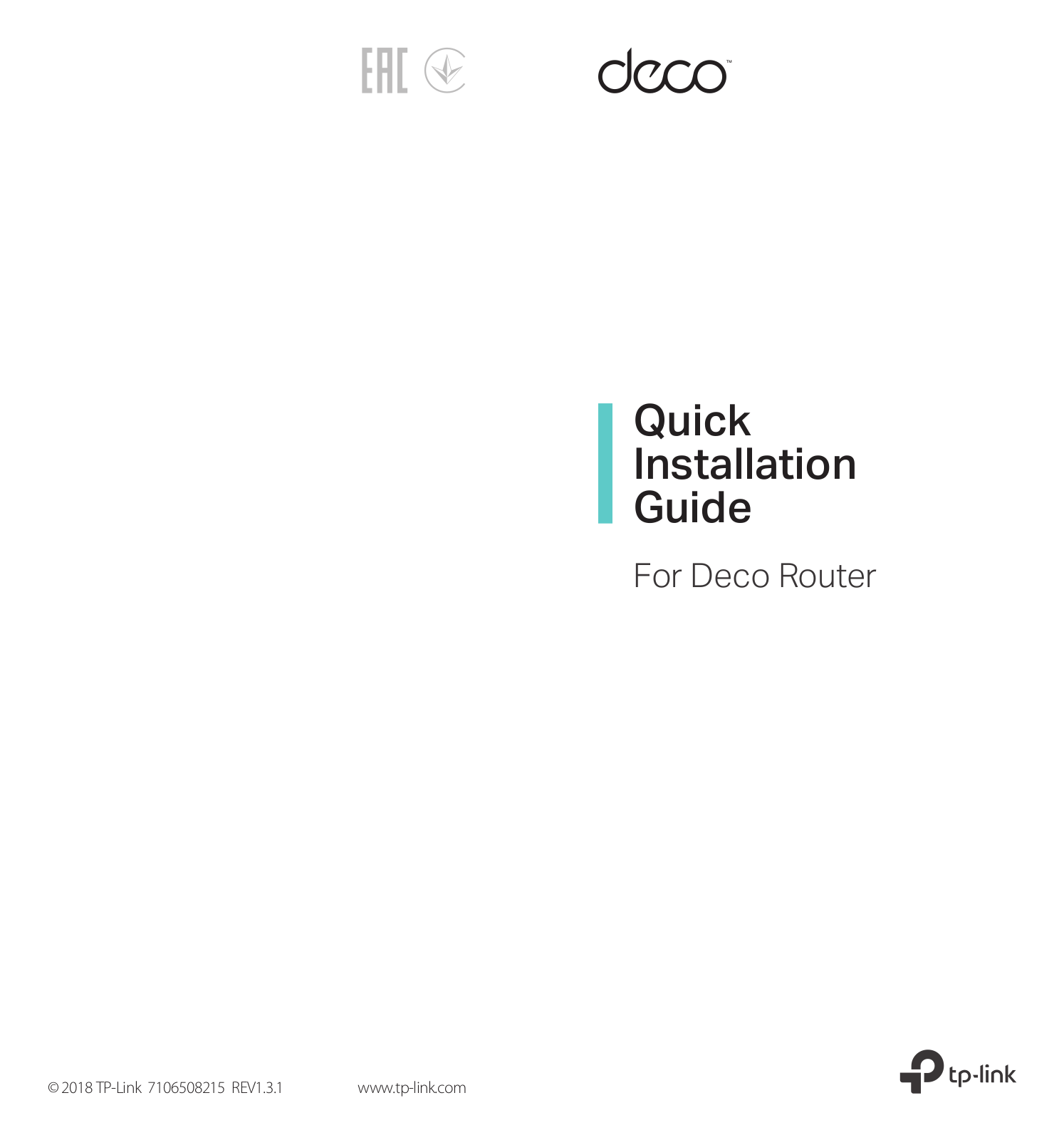 Tp-Link DECO M4(3-PACK) Quick Start Guide