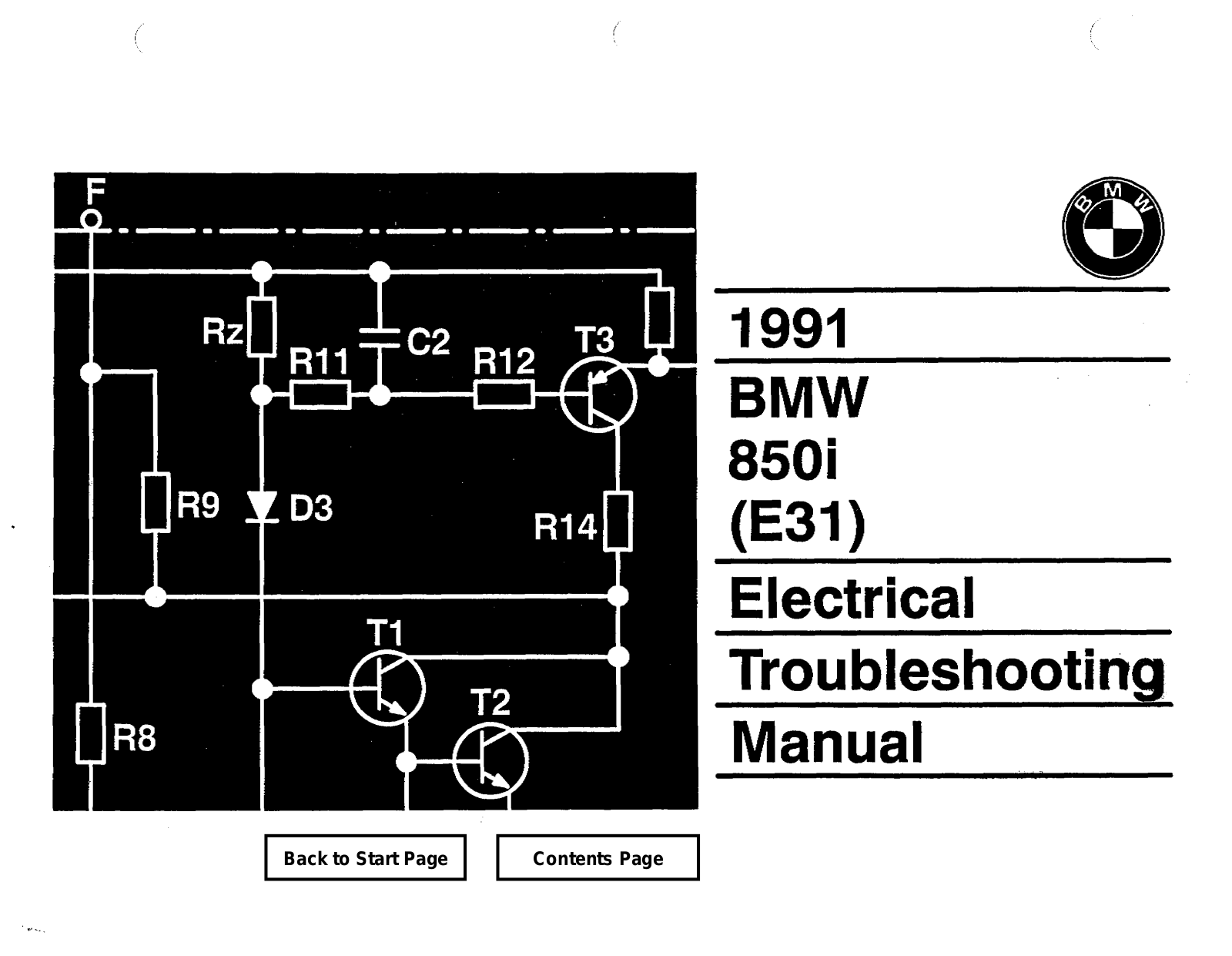 BMW 850i 1991 User Manual