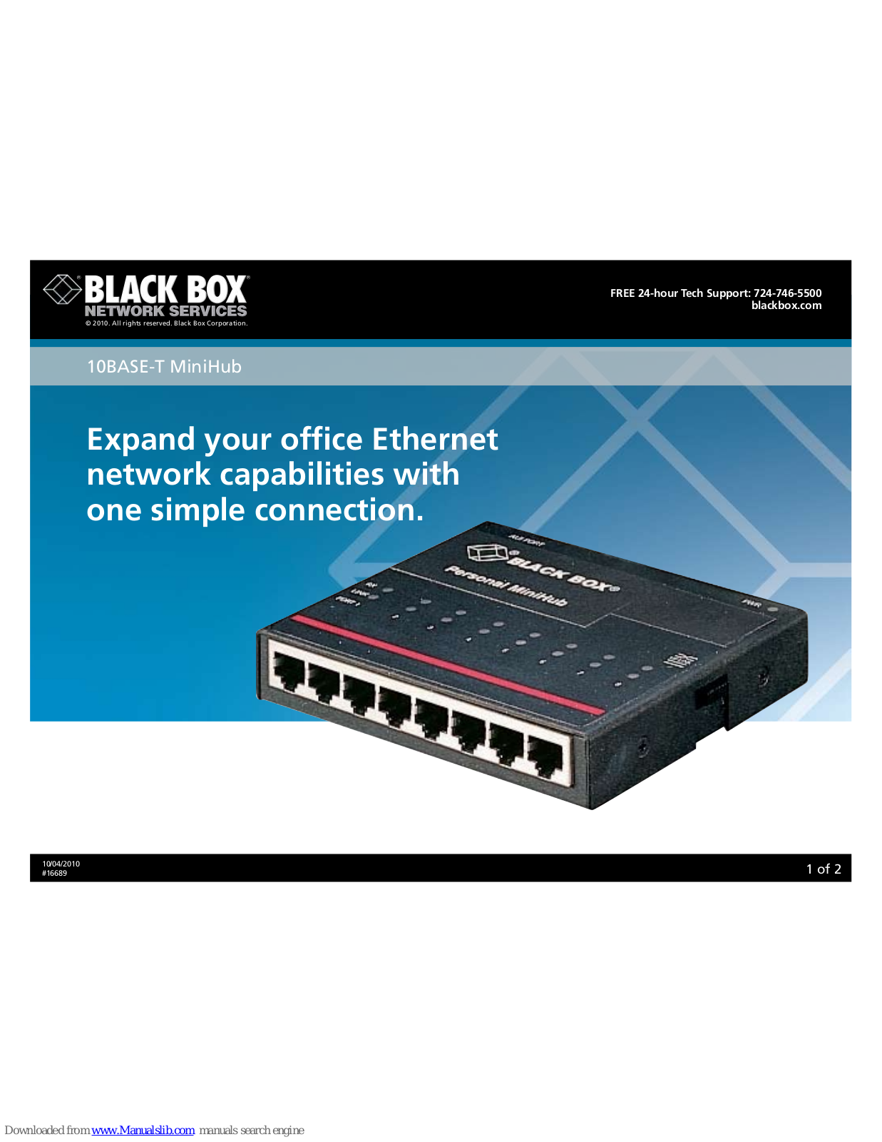 Black Box 10BASE-T MiniHub Overview