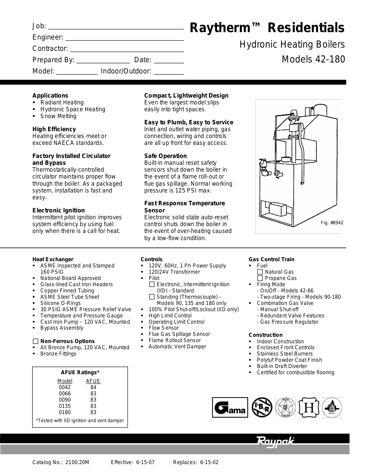 Raypak 0066 User Manual