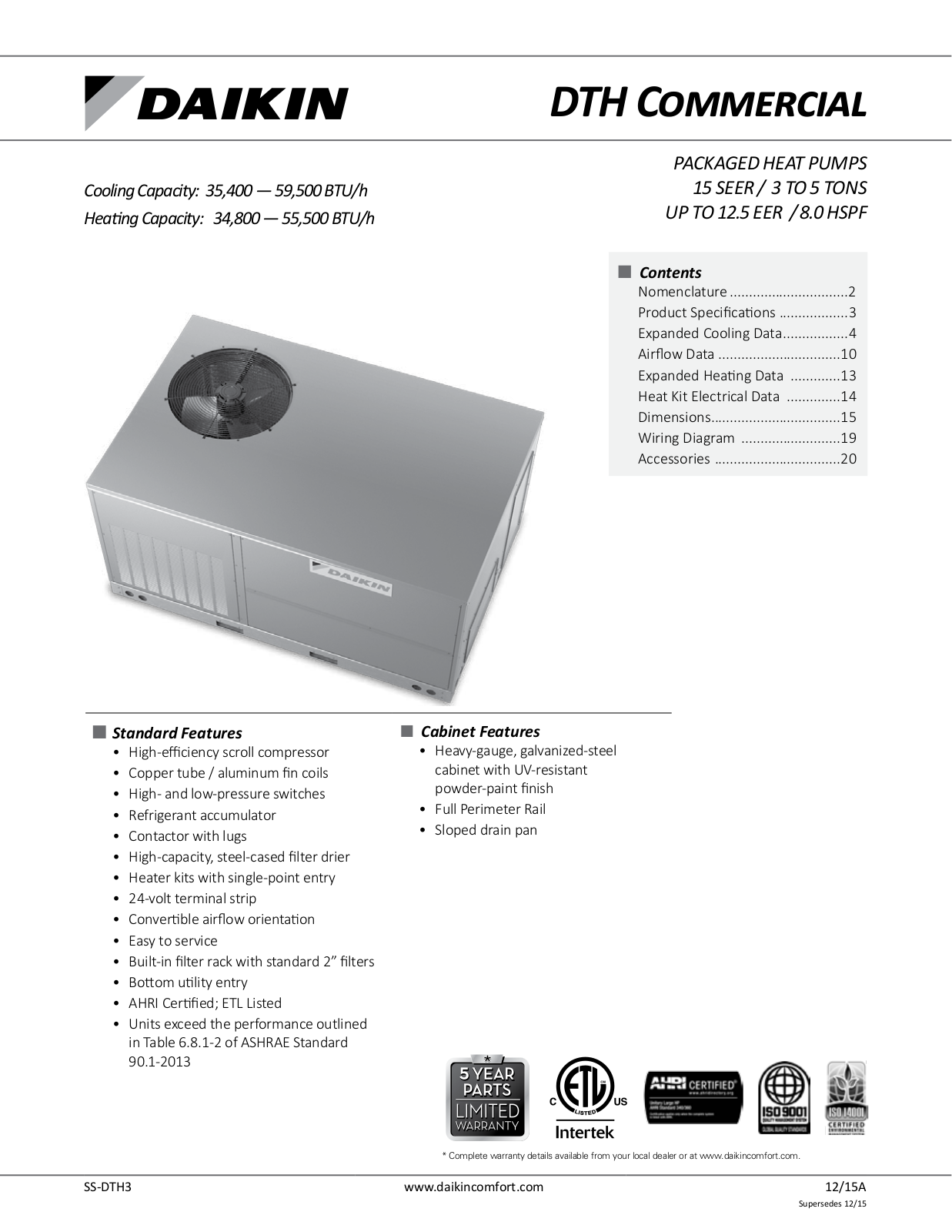 Goodman DTH036 User Manual