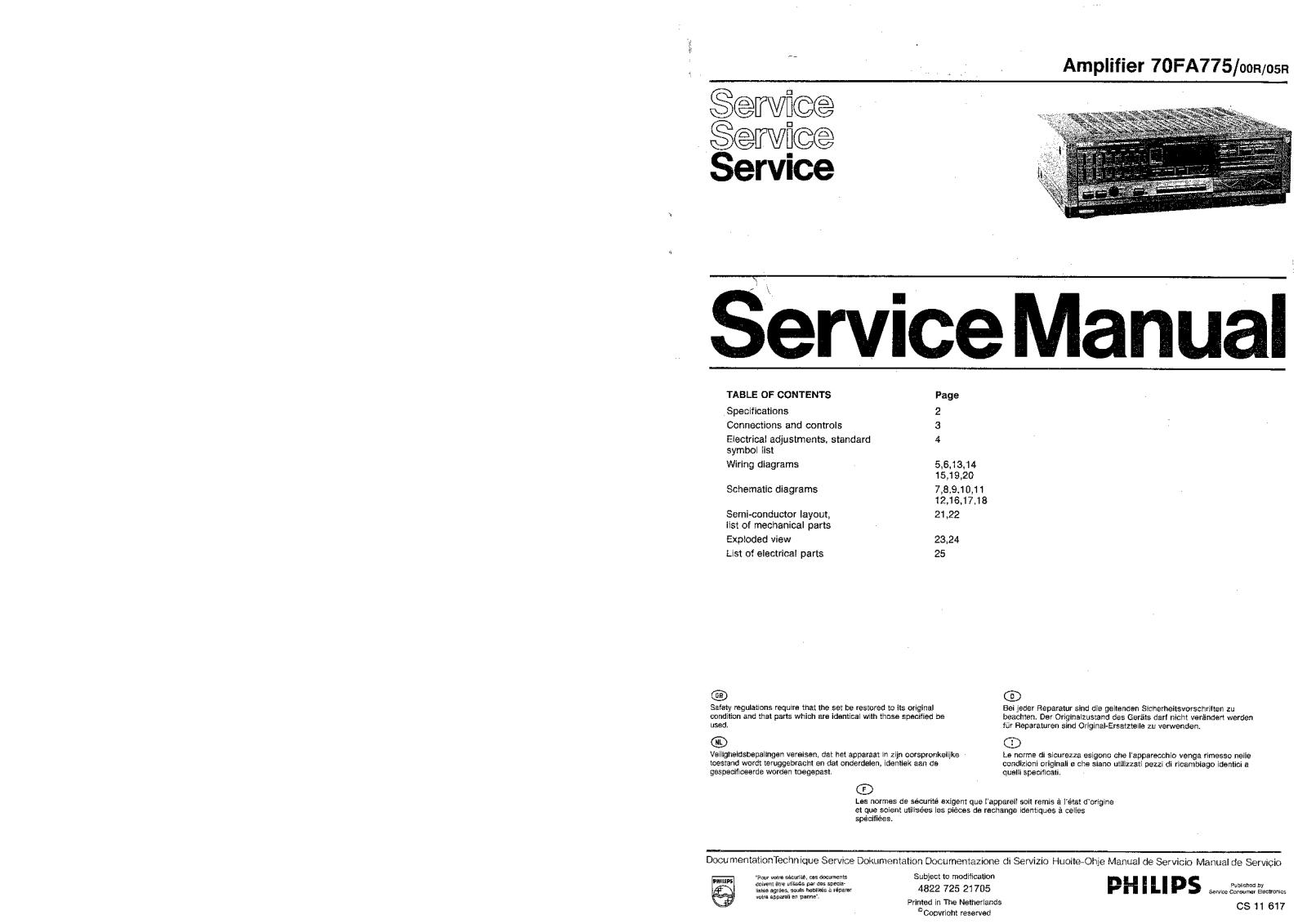 Philips FA-775 Service Manual