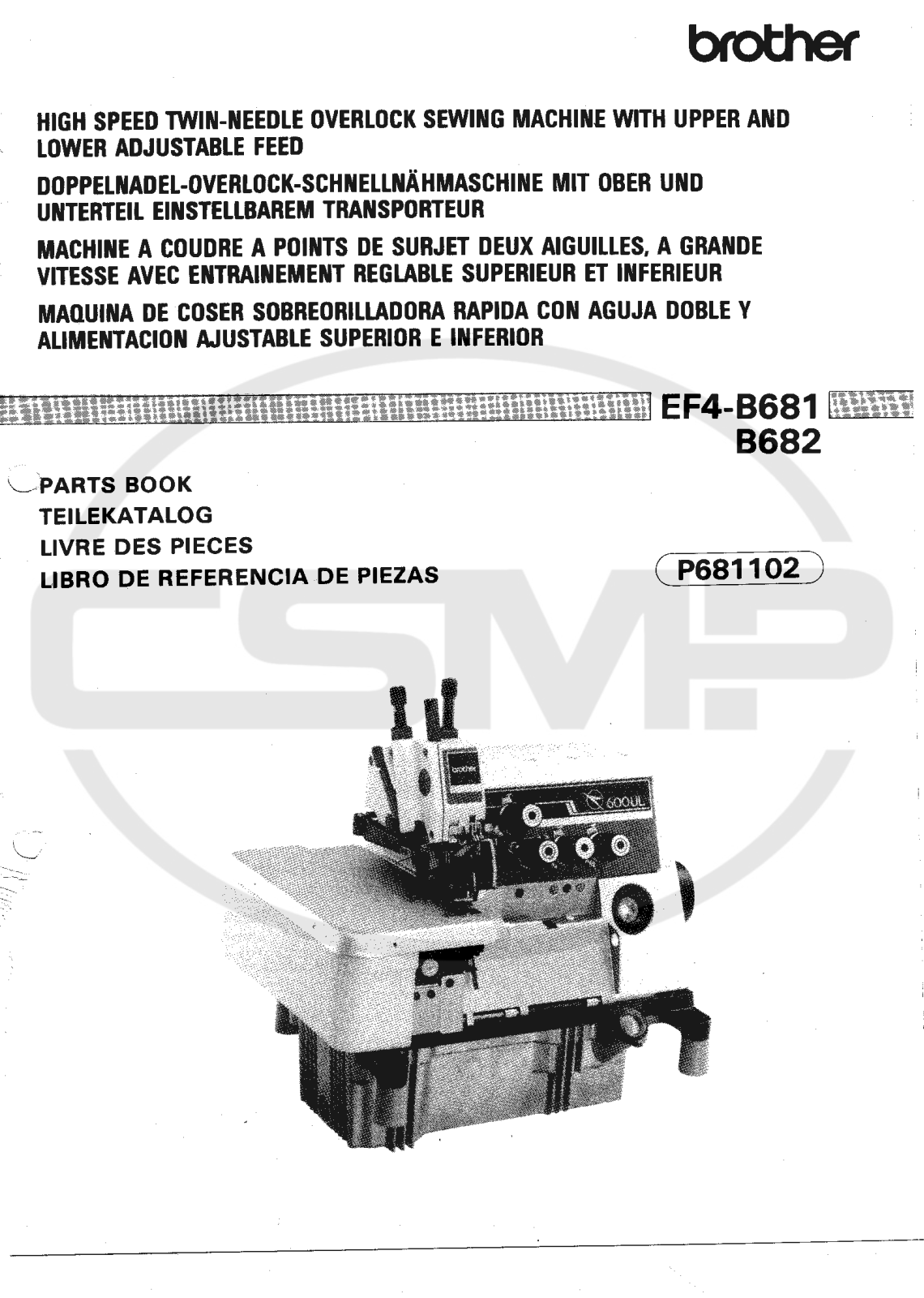 Brother EF4 B682 Parts Book