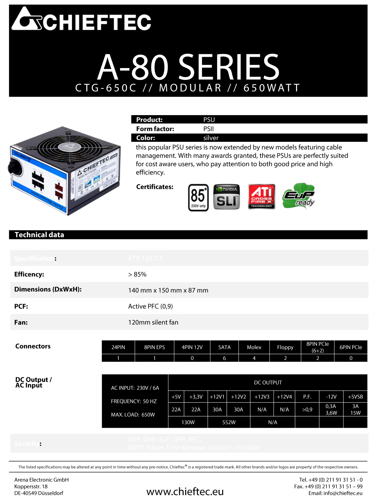 Chieftec CTG-650C User Manual