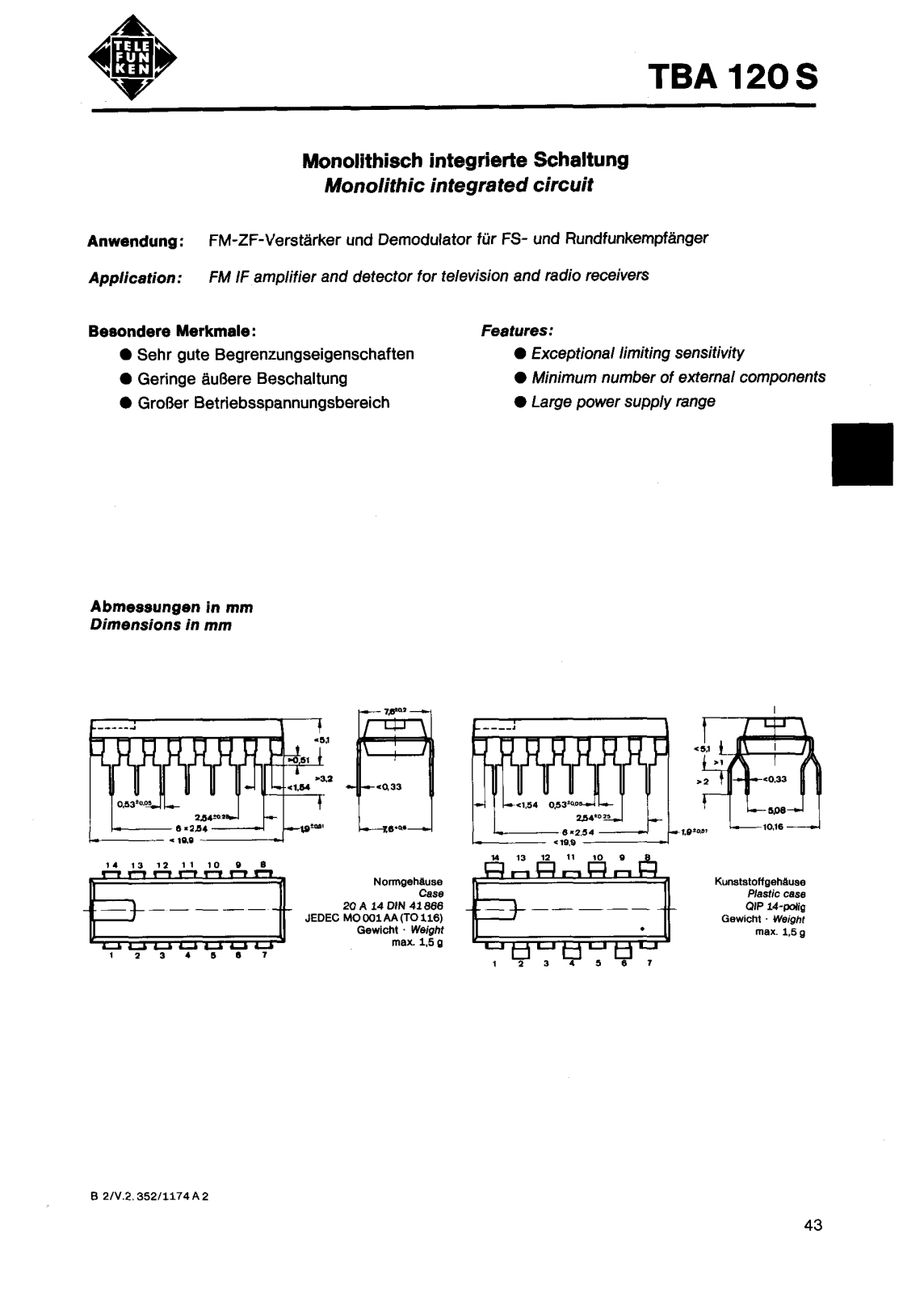 Datasheet TBA120S Specification - ManualMachine.com