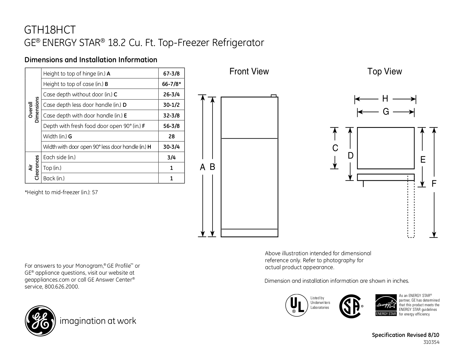 General Electric GTH18HCTWW User Manual