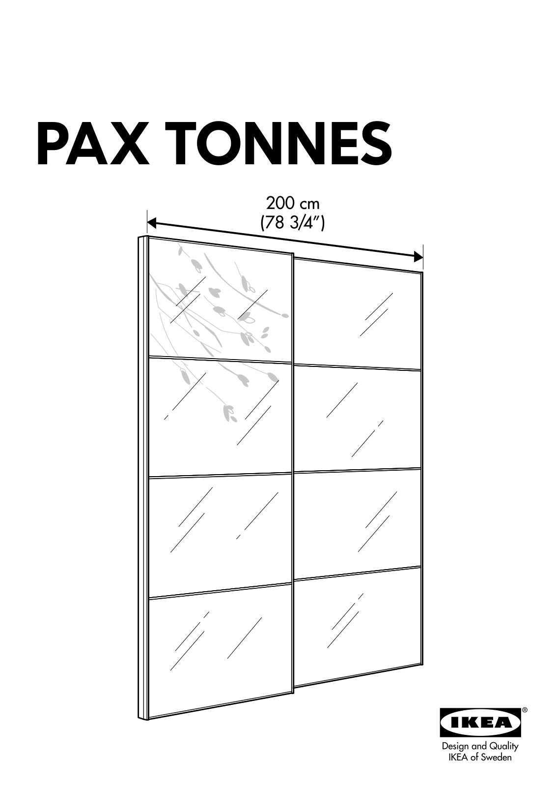 IKEA PAX TONNES SLIDING DOORS 79X93 Assembly Instruction