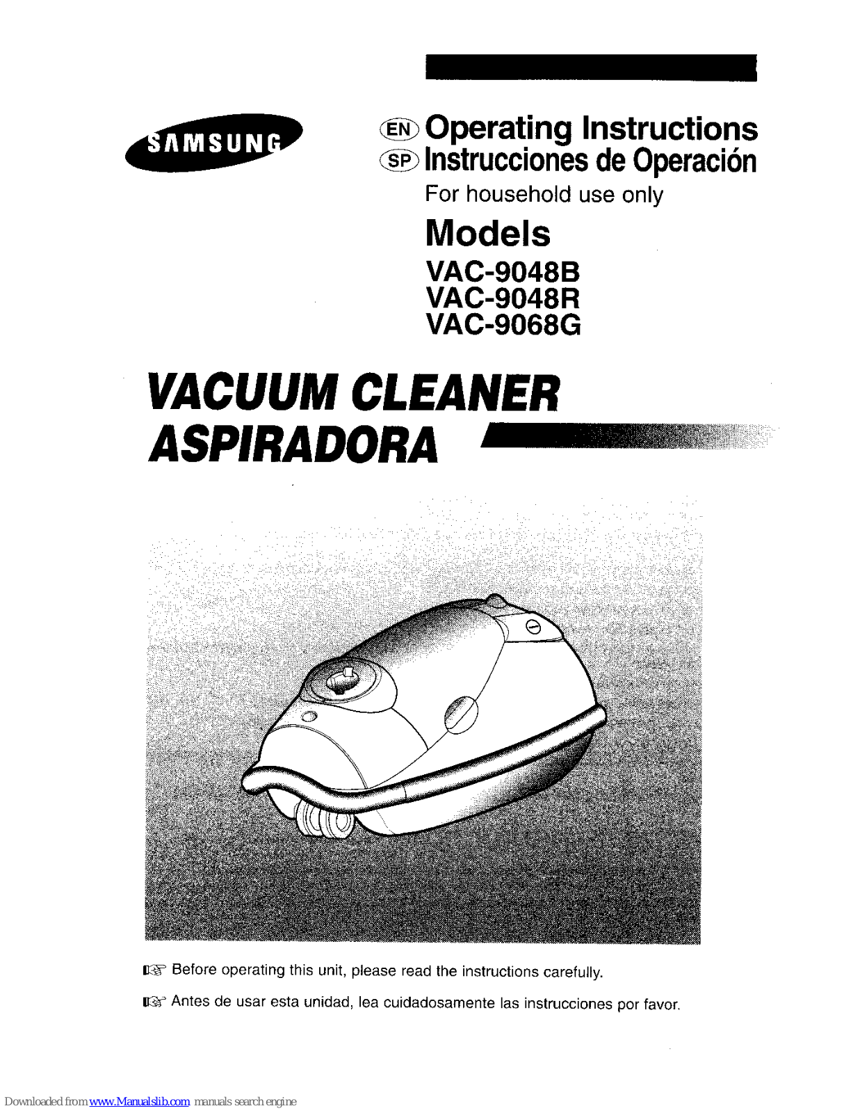 Samsung VAC-9048B, VAC-9068G Operating Instructions Manual