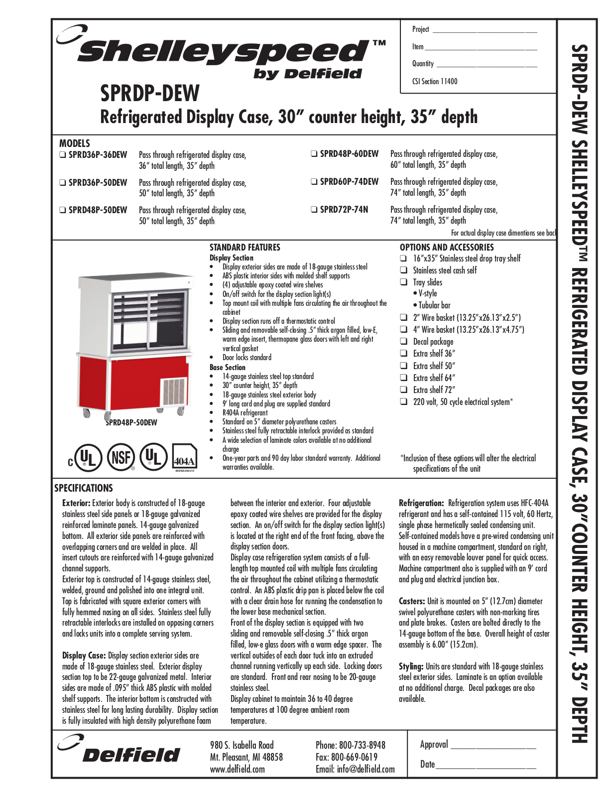 Delfield SPRD36P-36DEW User Manual