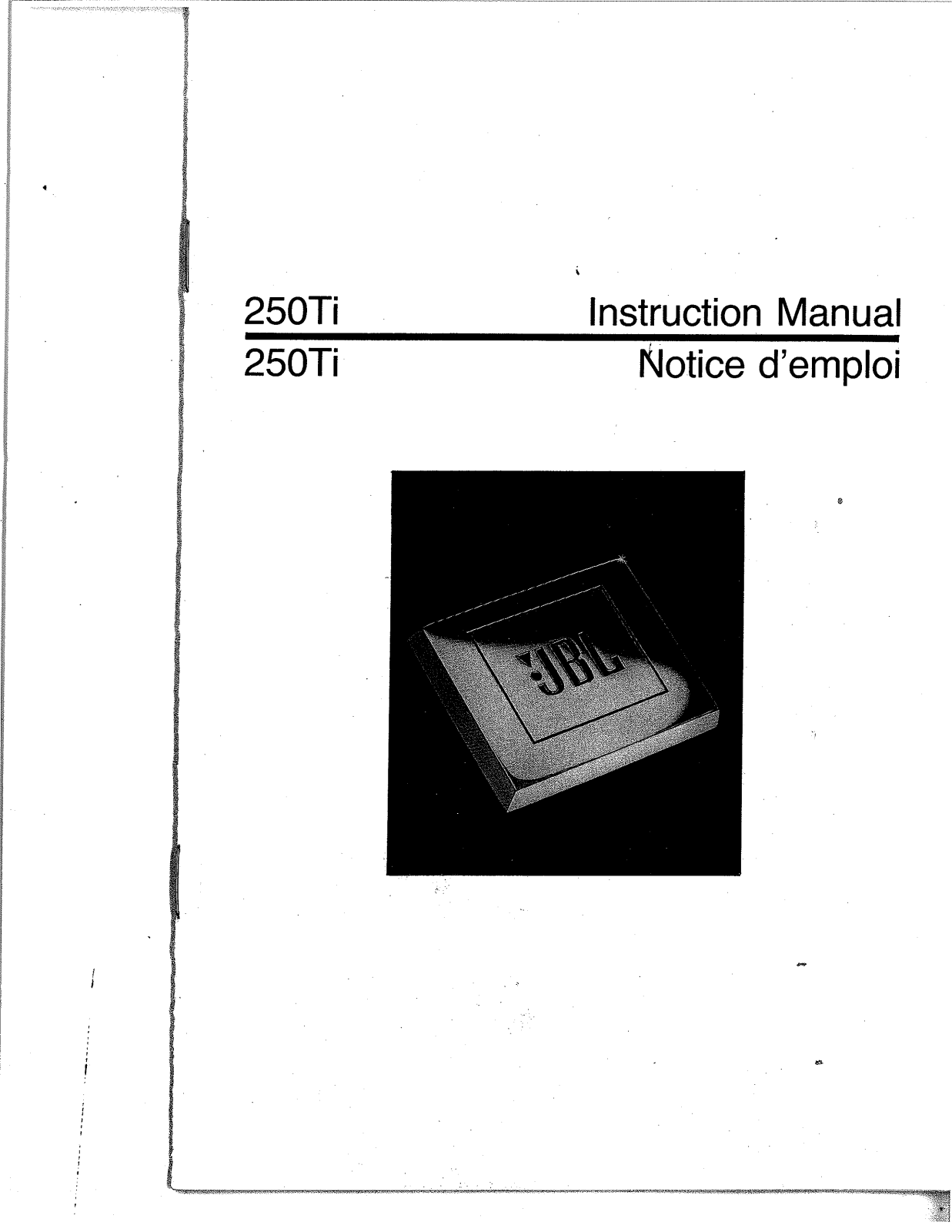 Jbl 250TI, 250TITKL User Manual