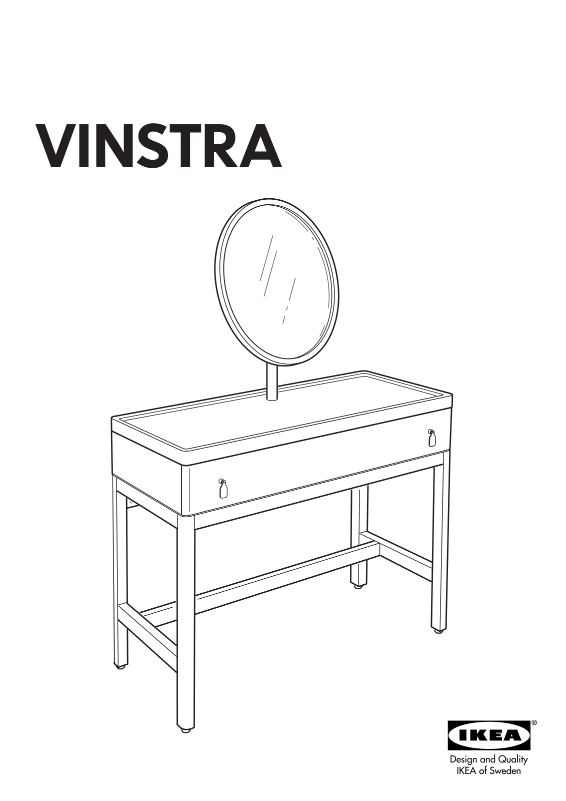 IKEA VINSTRA DRESSING TABLE WMIRROR Assembly Instruction