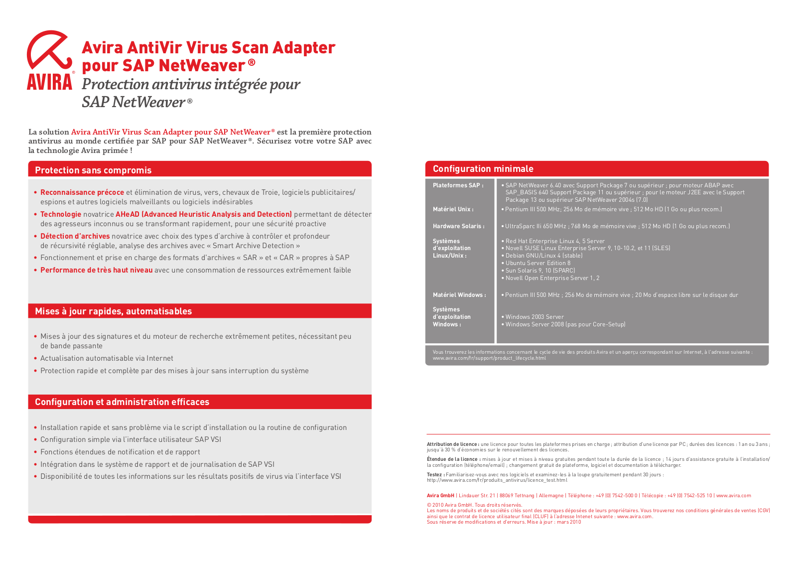 AVIRA ANTIVIR VIRUS SCAN ADAPTER FOR SAP NETWEAVER User Manual