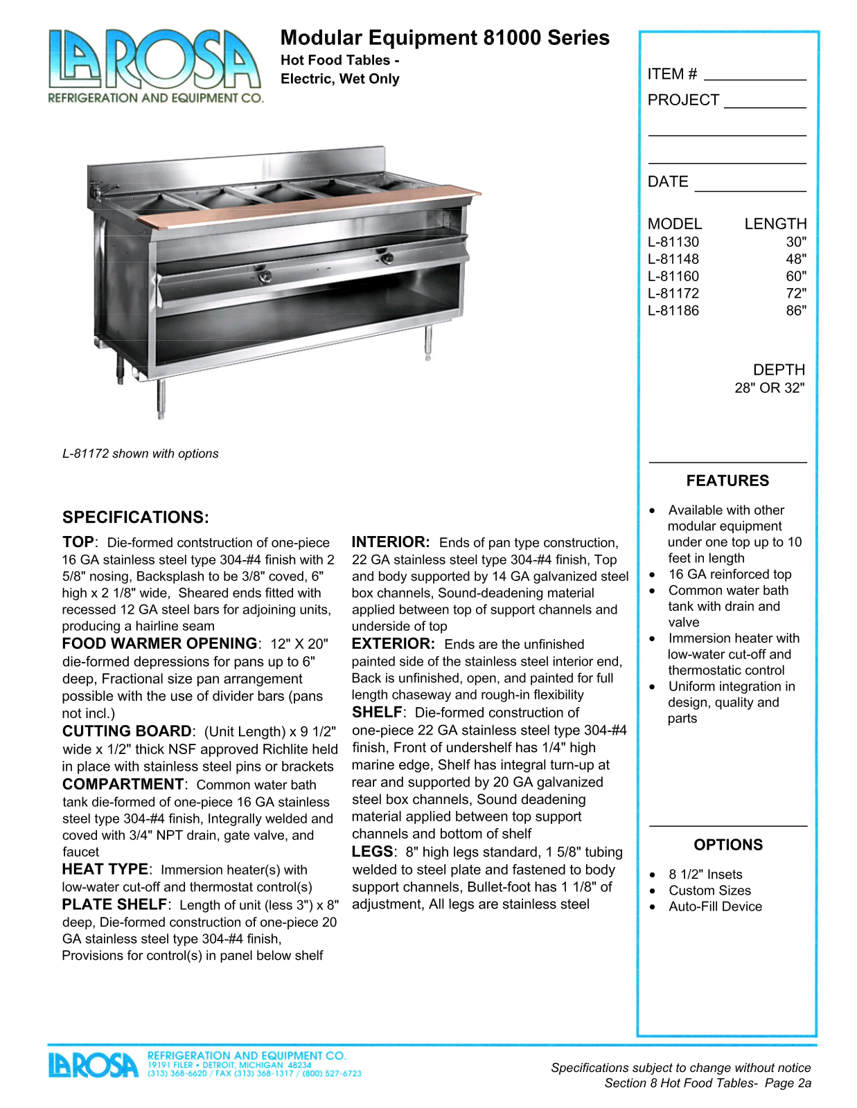 Larosa L-81160 User Manual