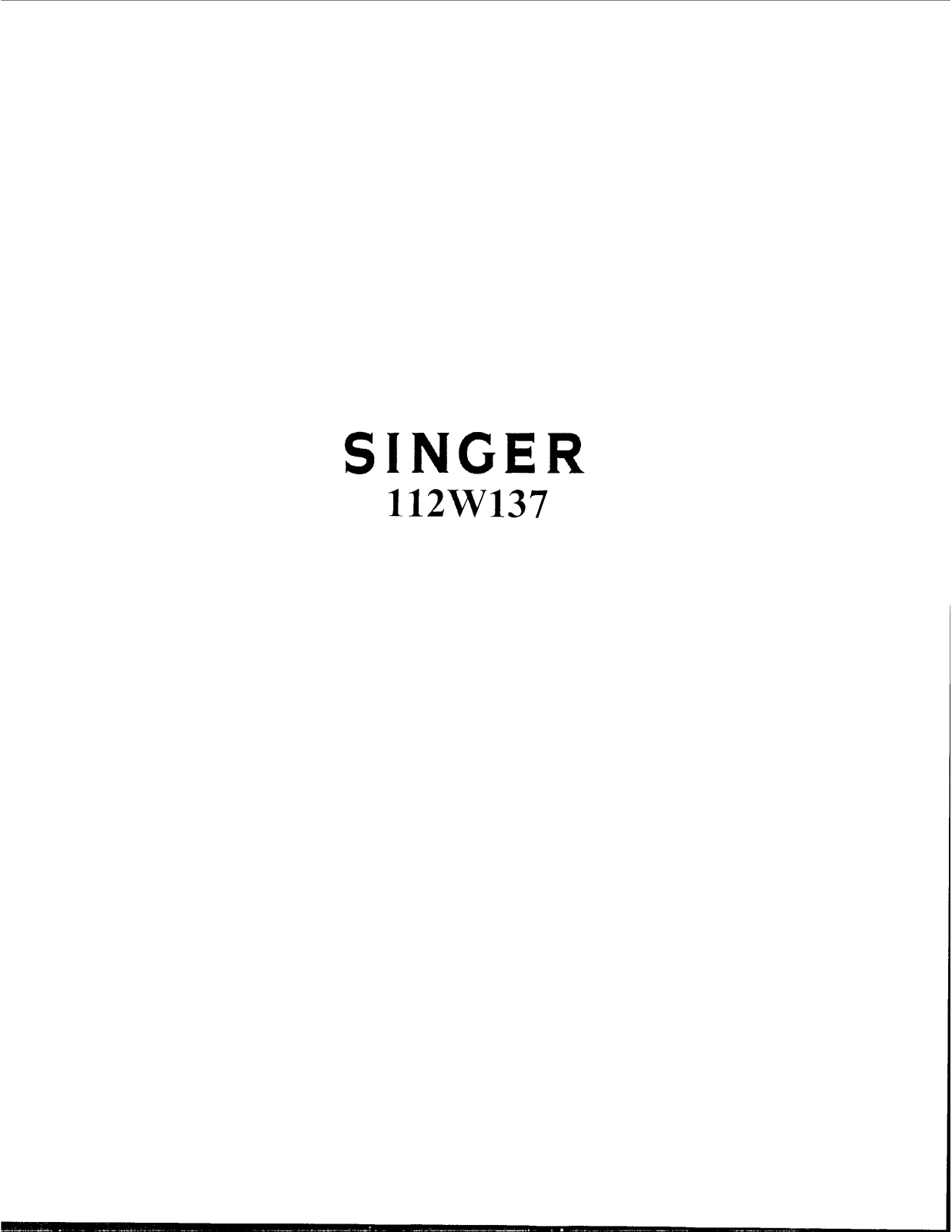 SINGER 112W137 Parts List