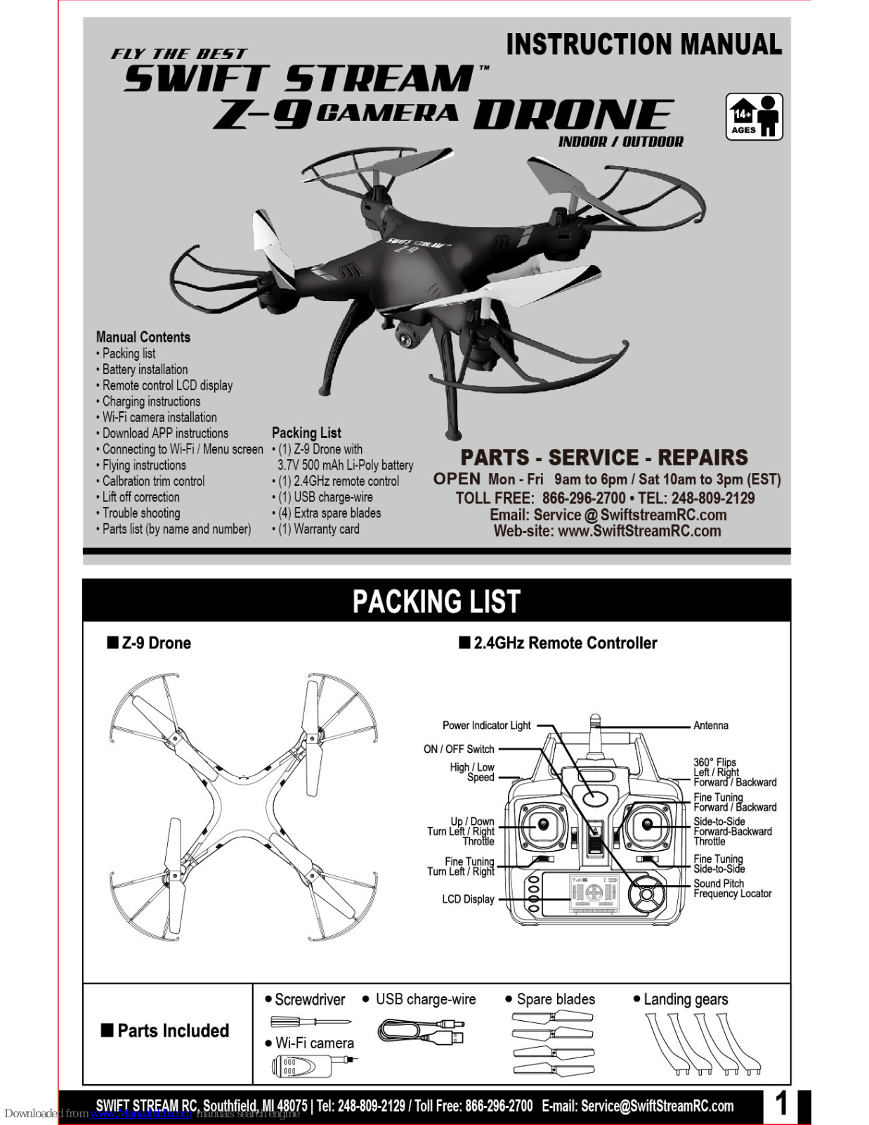 Swift Stream Z-9 Drone Instruction Manual