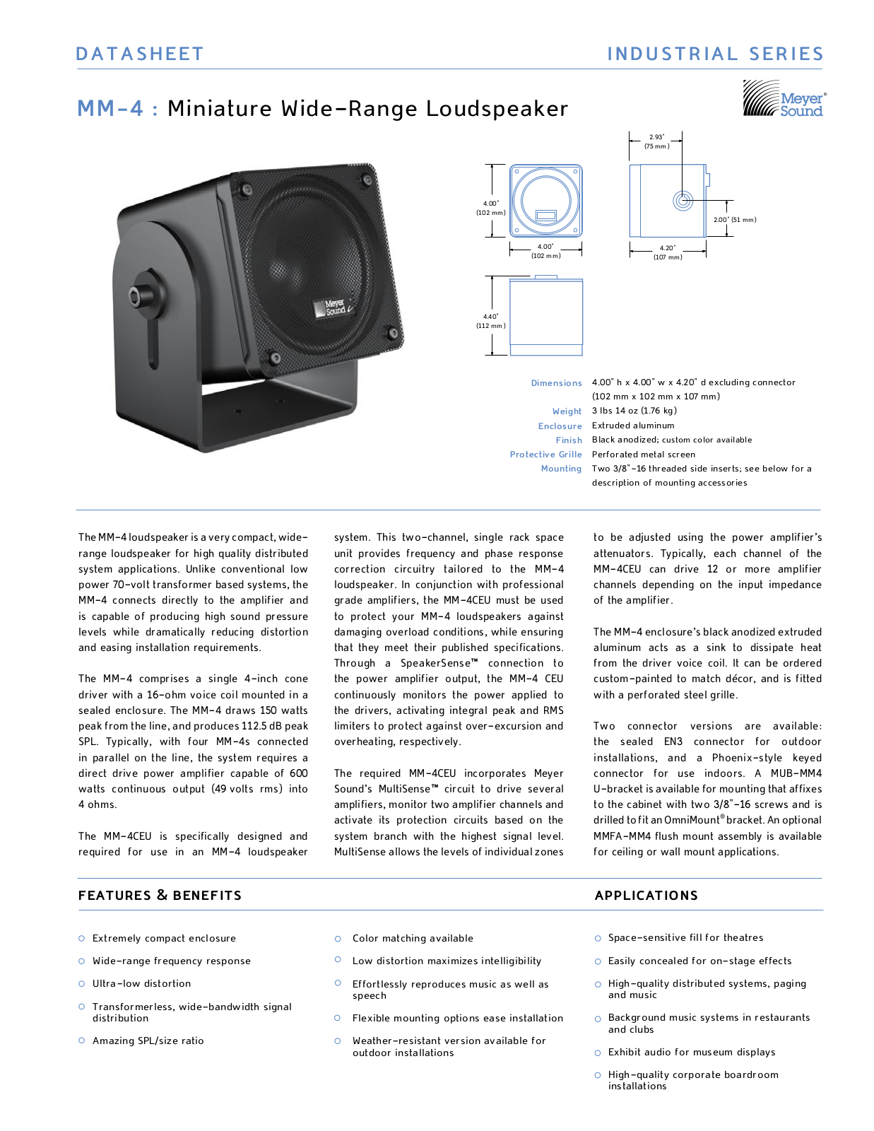 Meyer Sound MM-4 User Manual