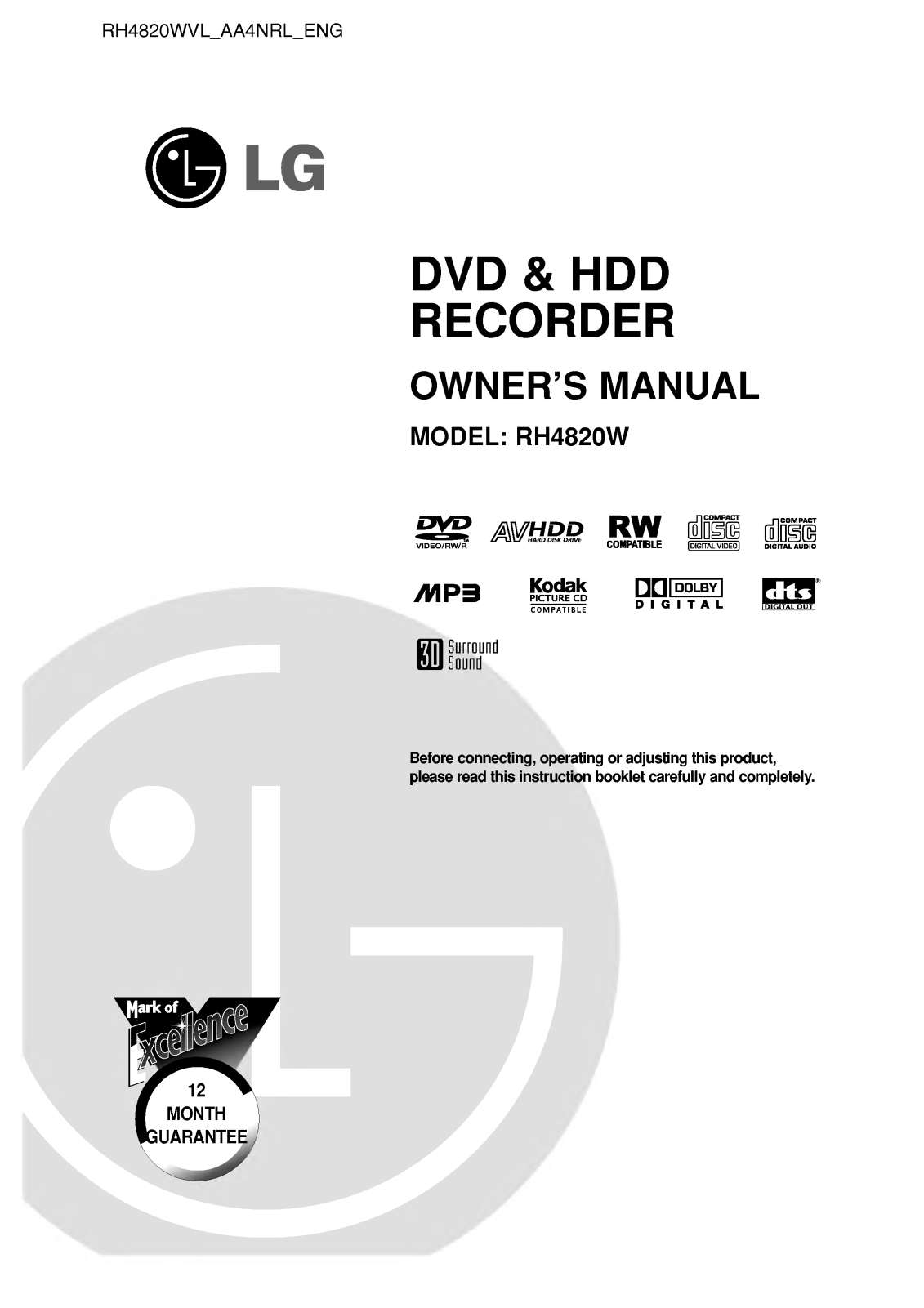 LG RH4820W User Manual