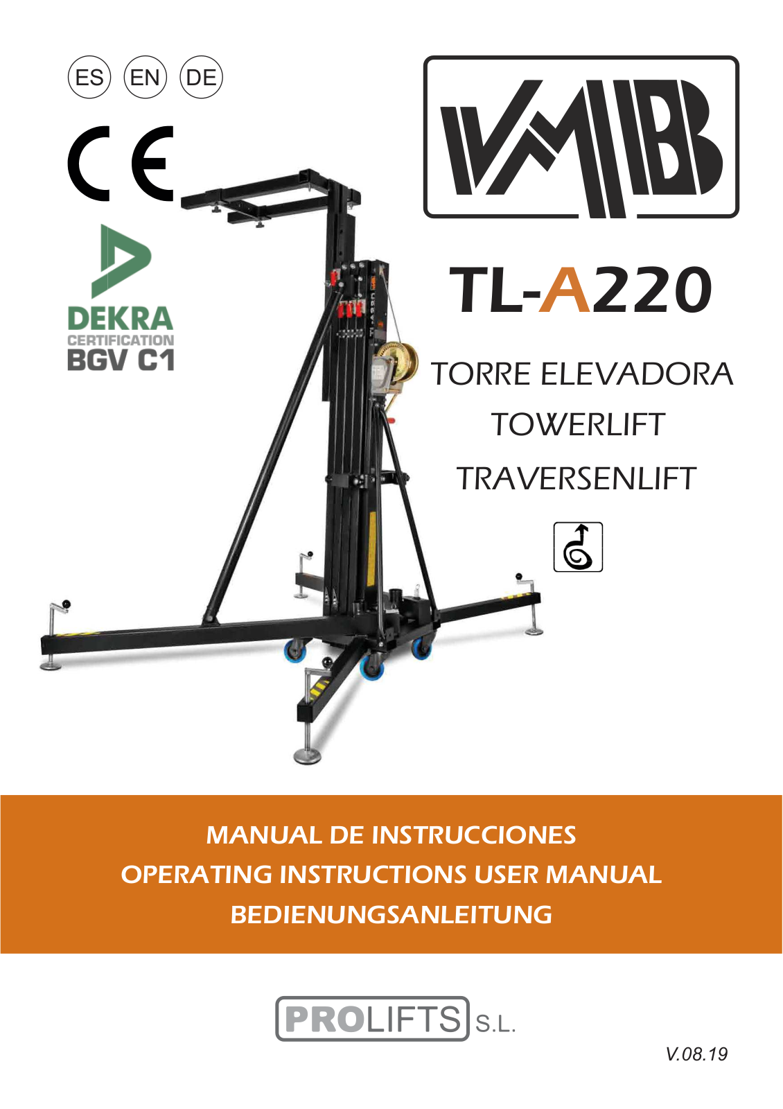 VMB TL-A220 Operating Instructions & User Manual