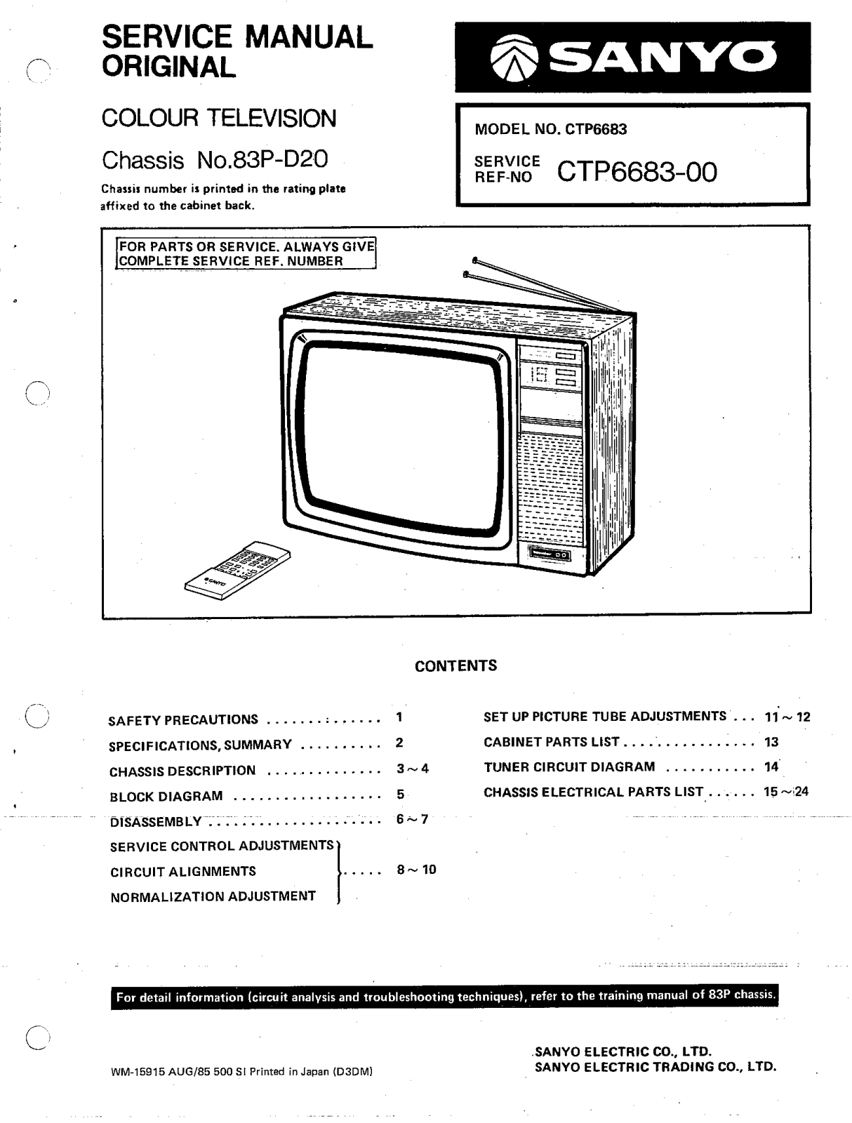 Sanyo CTP6683 Schematic