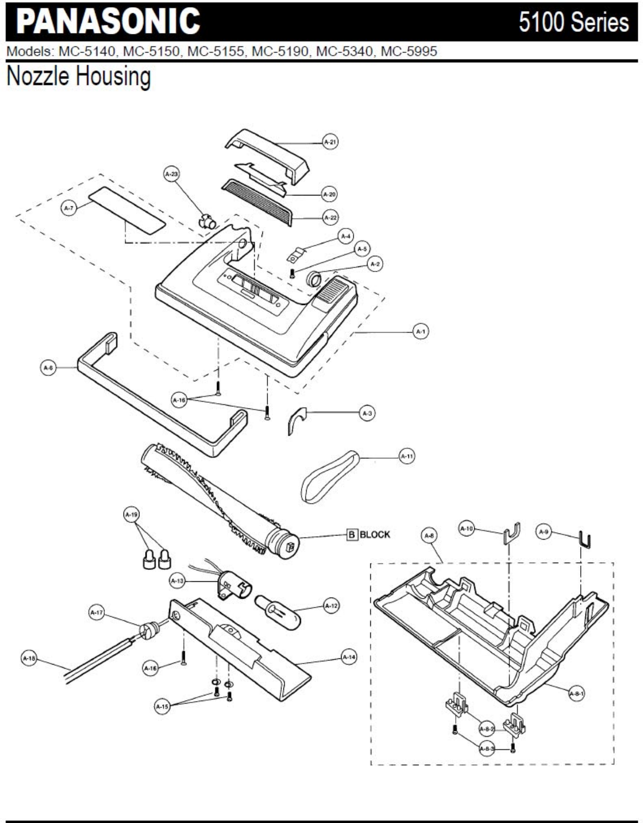 Panasonic 5140, 5155, 5150, 5190 Parts List