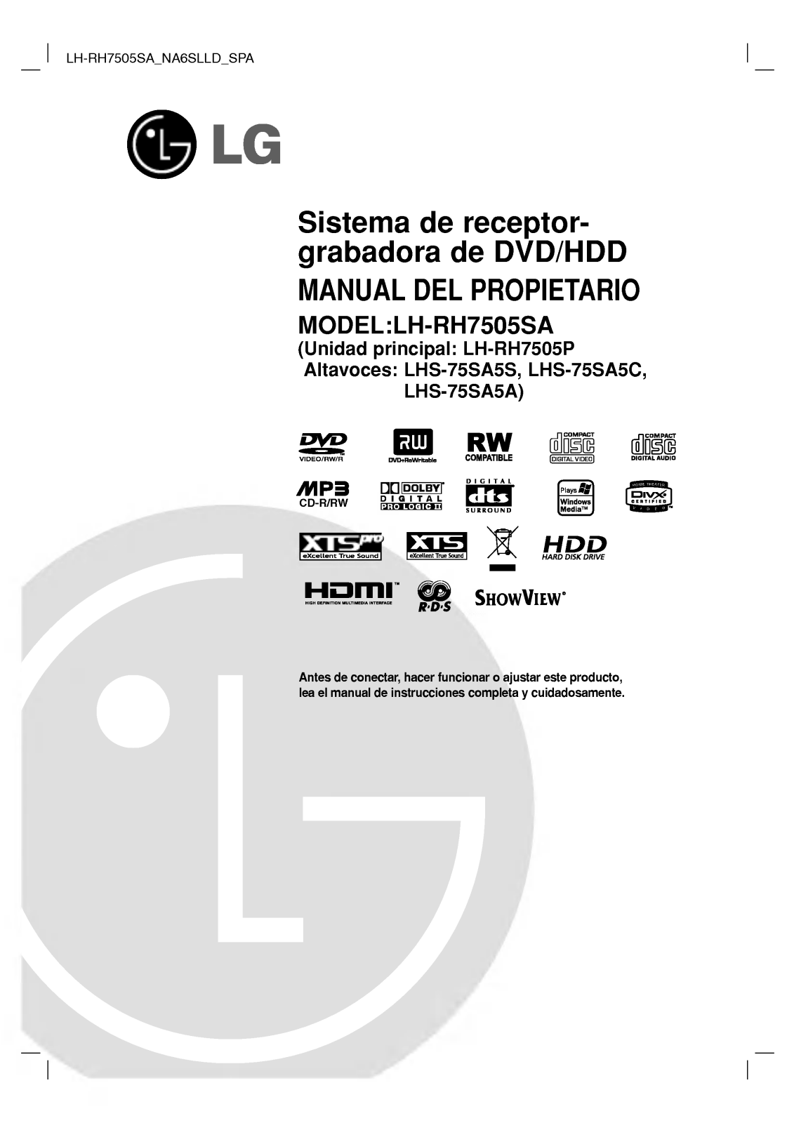 LG LH-RH7505SA User Manual